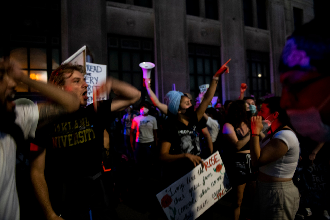 Detroit protesters march to site where 1967 riot began in eighth day of ...