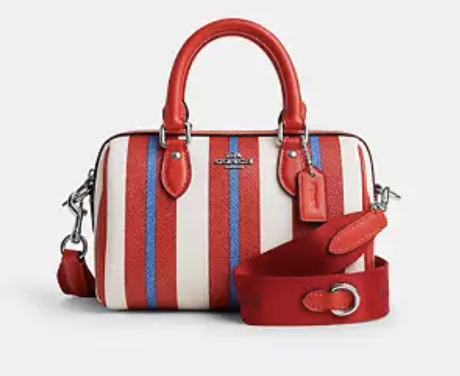 Coach red and white purse sale