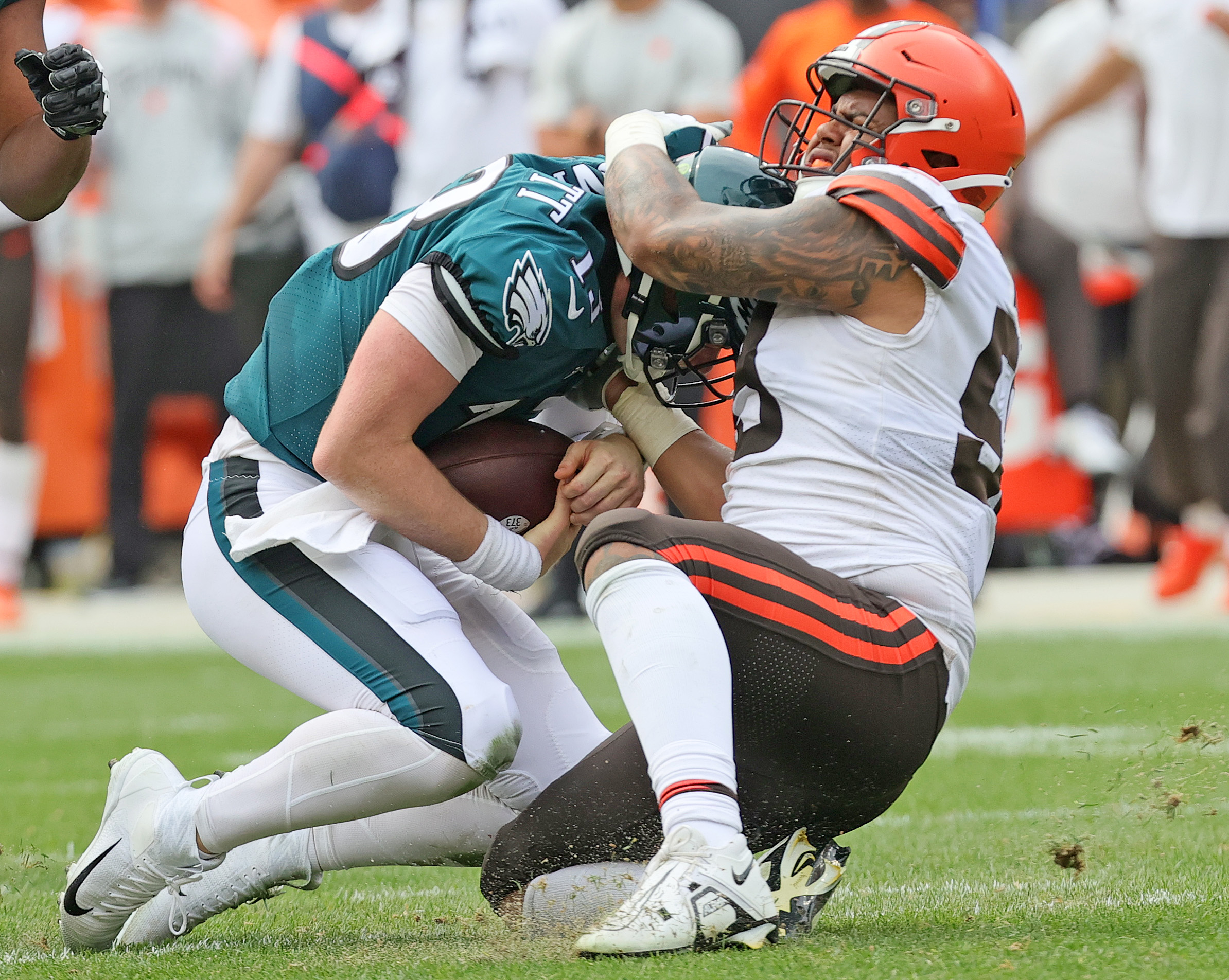 Philadelphia Eagles quarterback Reid Sinnett (13) is congratulated