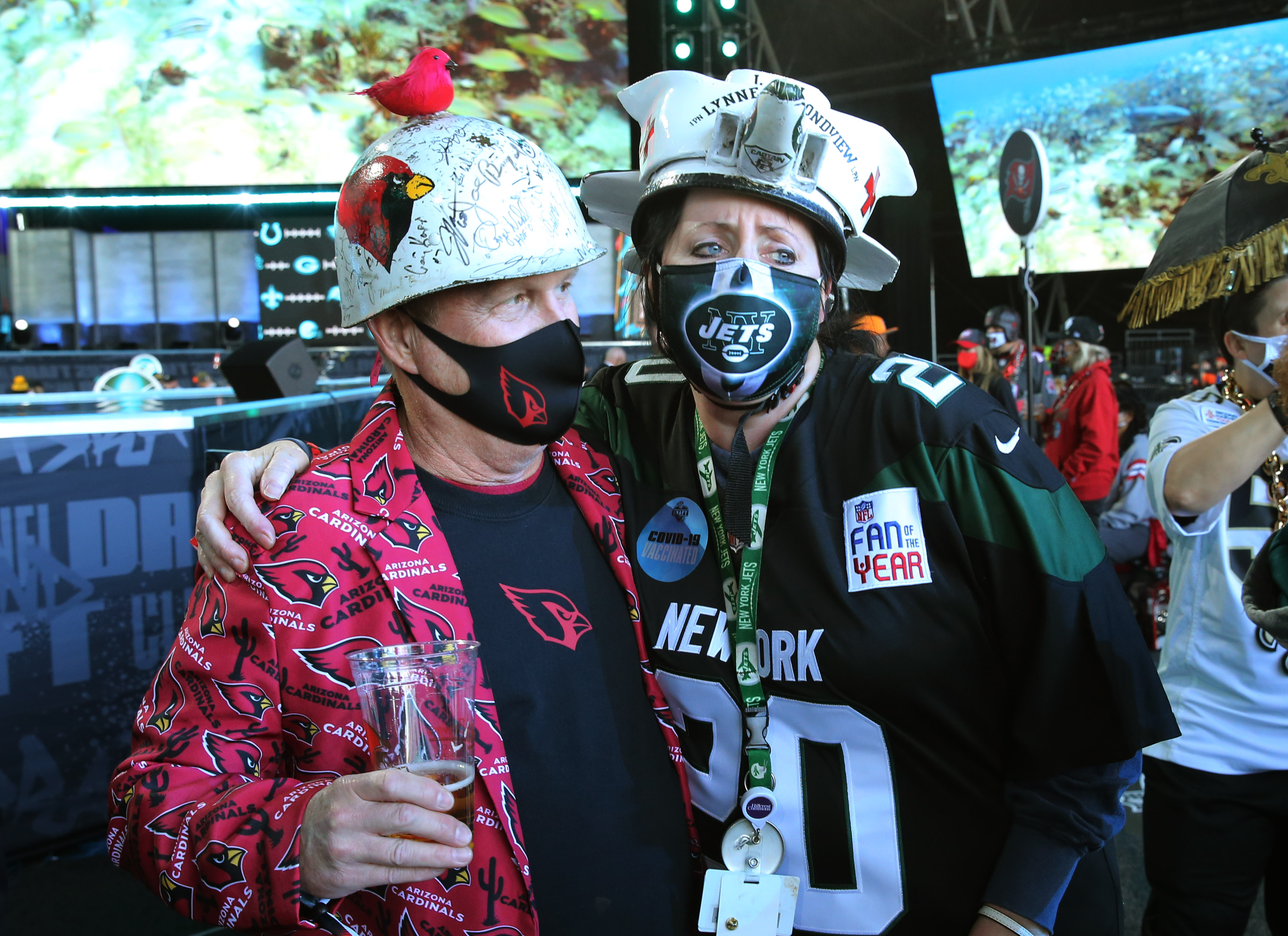 NFL jerseys and team costumes seen in downtown Cleveland during the 2021 NFL  Draft 