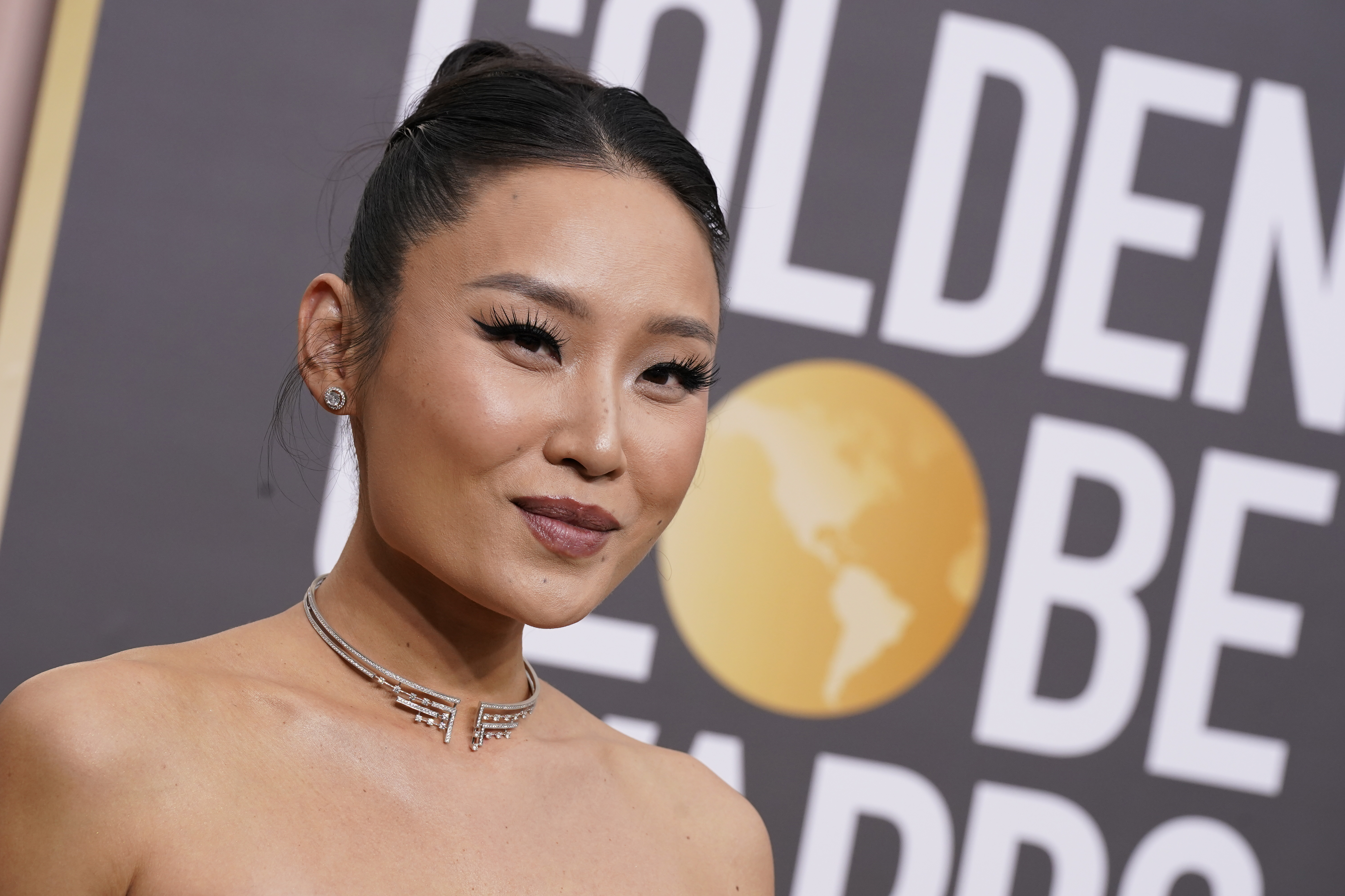 Li Jun Li arrives at the 80th annual Golden Globe Awards at the Beverly Hilton Hotel on Tuesday, Jan. 10, 2023, in Beverly Hills, Calif. (Photo by Jordan Strauss/Invision/AP)