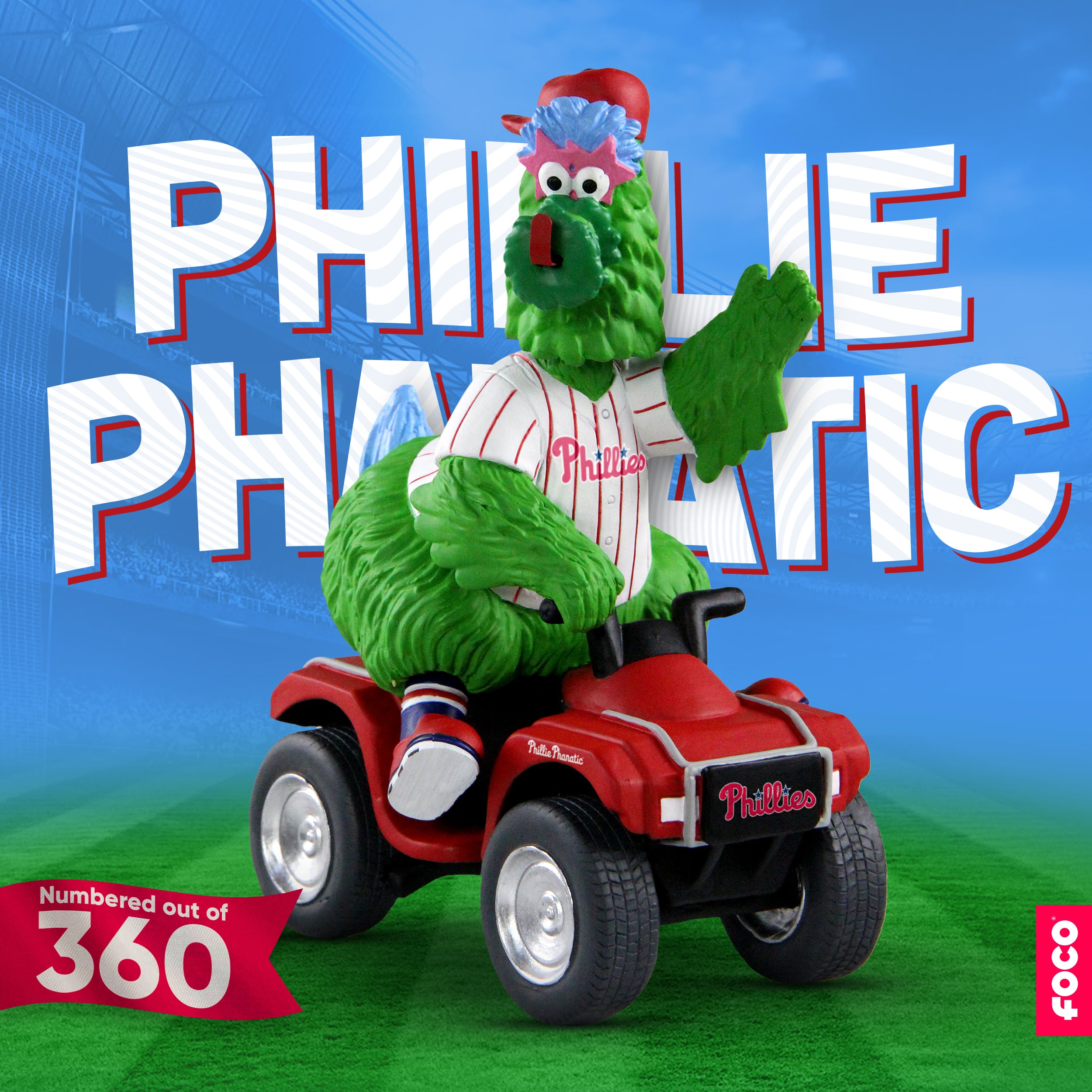 Phillie Phanatic rides an ATV for new bobblehead from FOCO