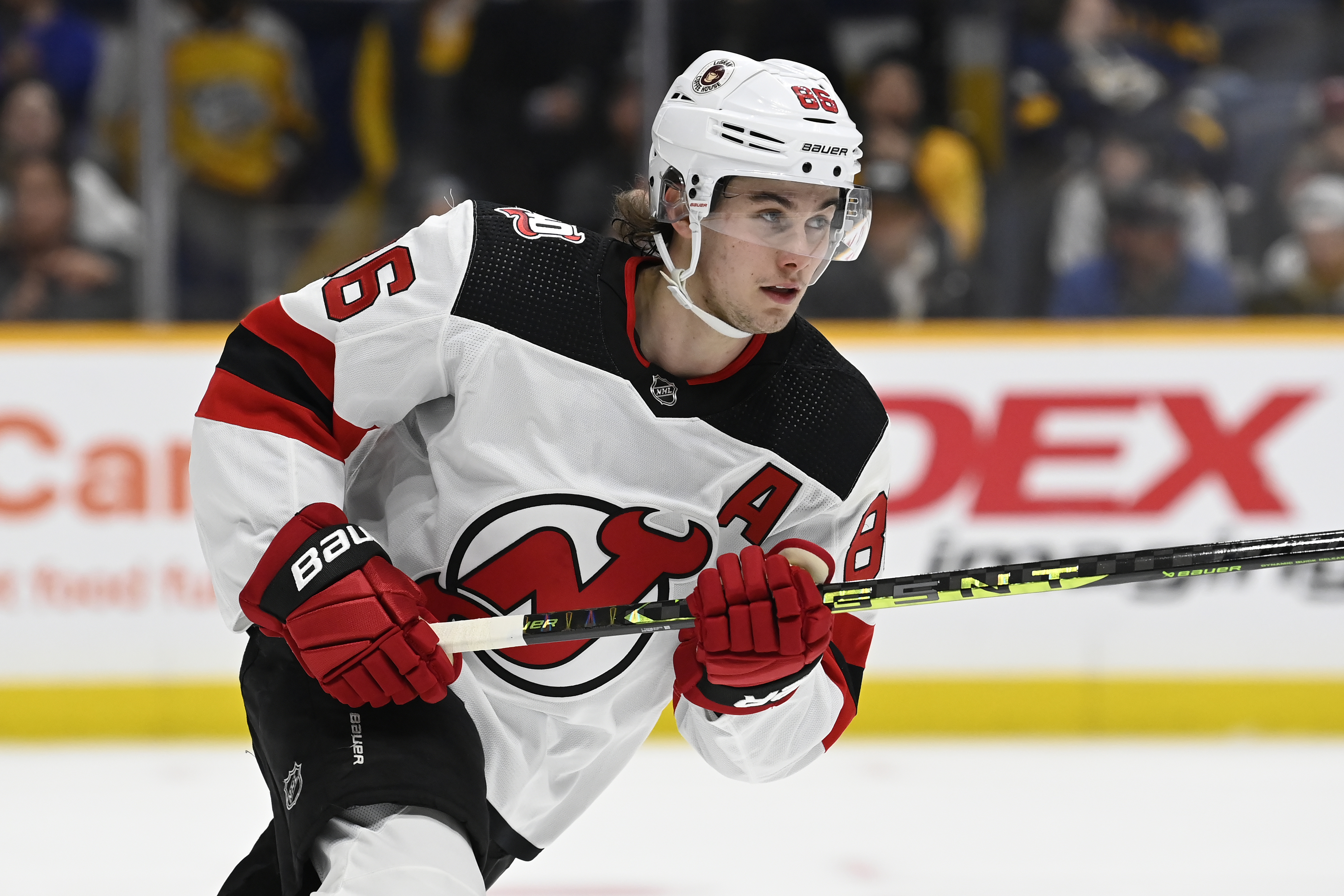 Devils' Jack Hughes sets modern NHL shift record in heroic effort