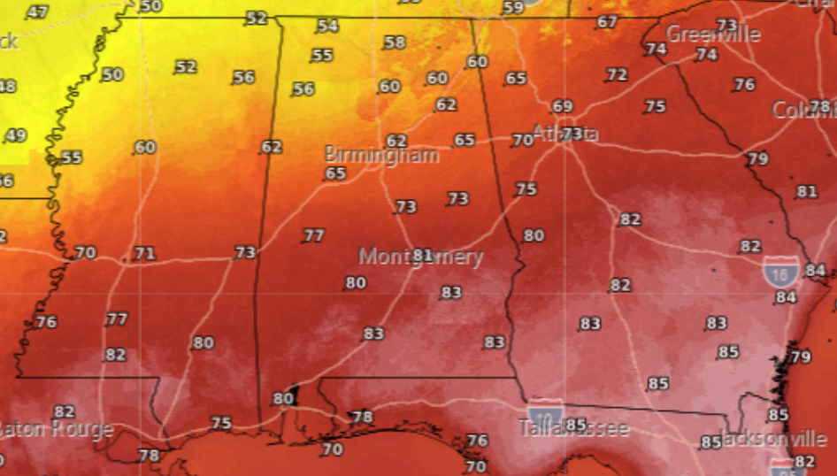 Alabama city shatters its alltime high temperature record for February