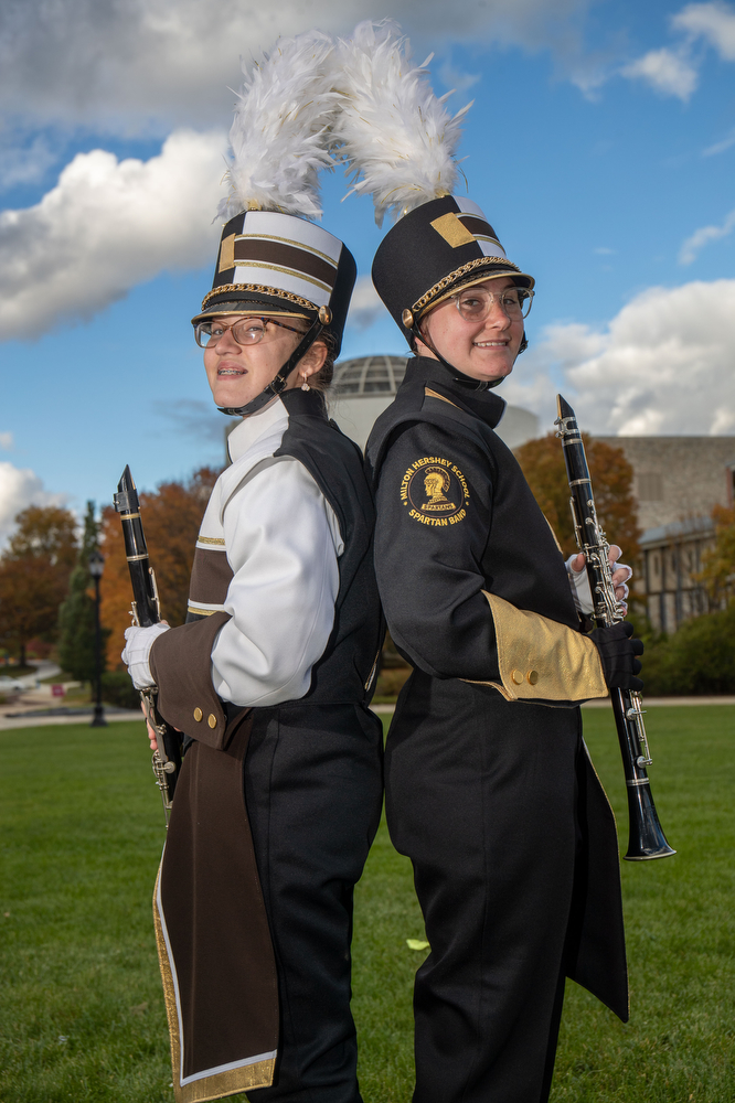 The Milton S. Hershey School high school marching band clarinets in Hershey, Pa., Oct. 19, 2022.Mark Pynes | pennlive.com