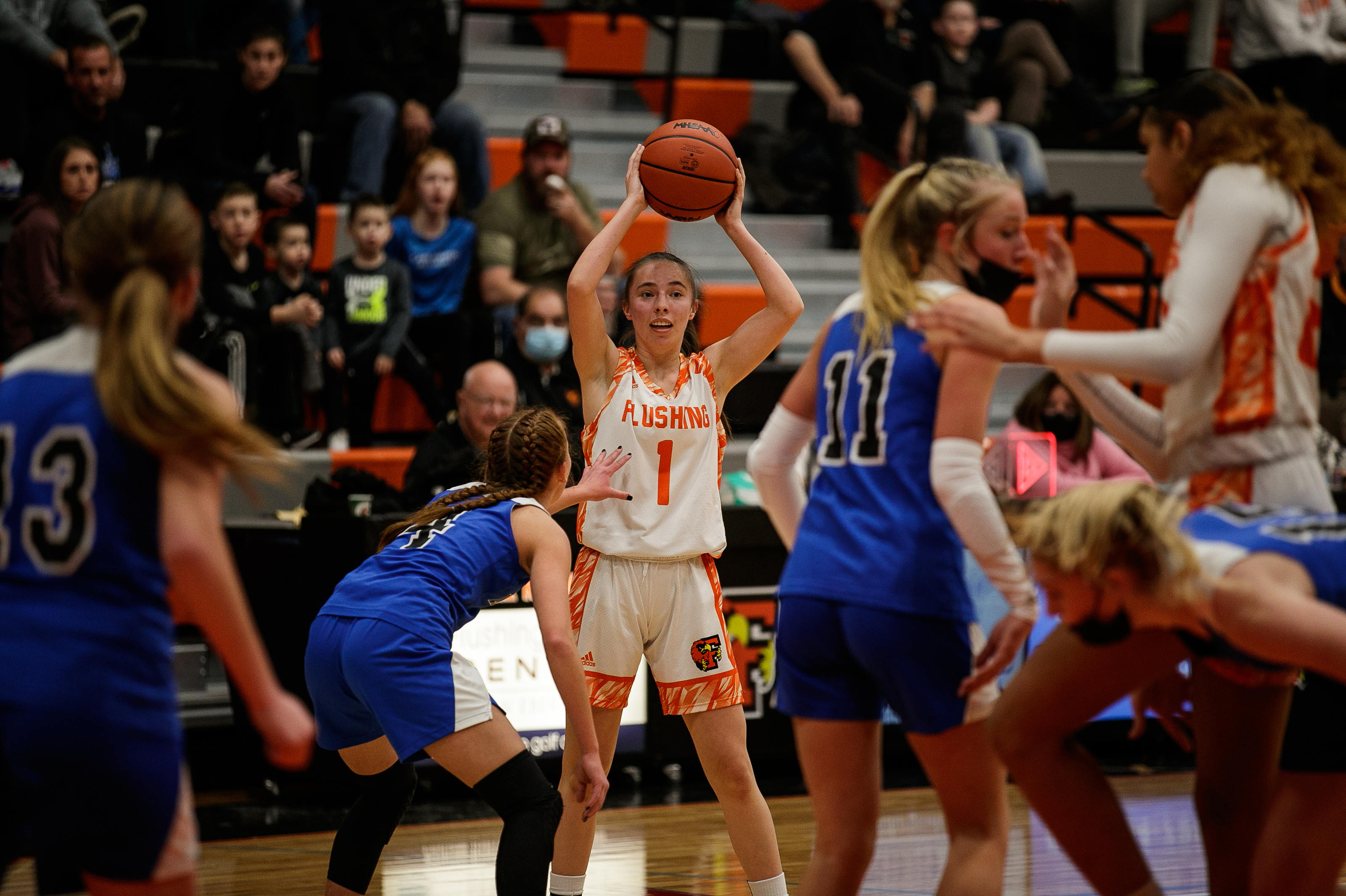 Flushing girls varsity basketball defeats Lake Fenton
