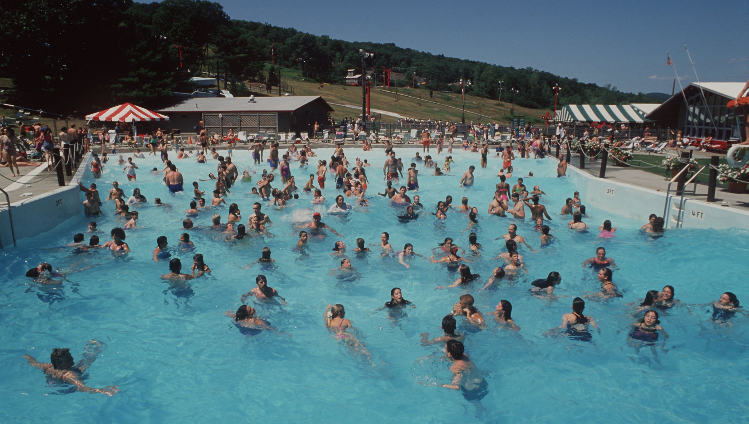 People swim in the Mt. Tom wave pool in 1989 back when the ski area was operation. Republican file photo