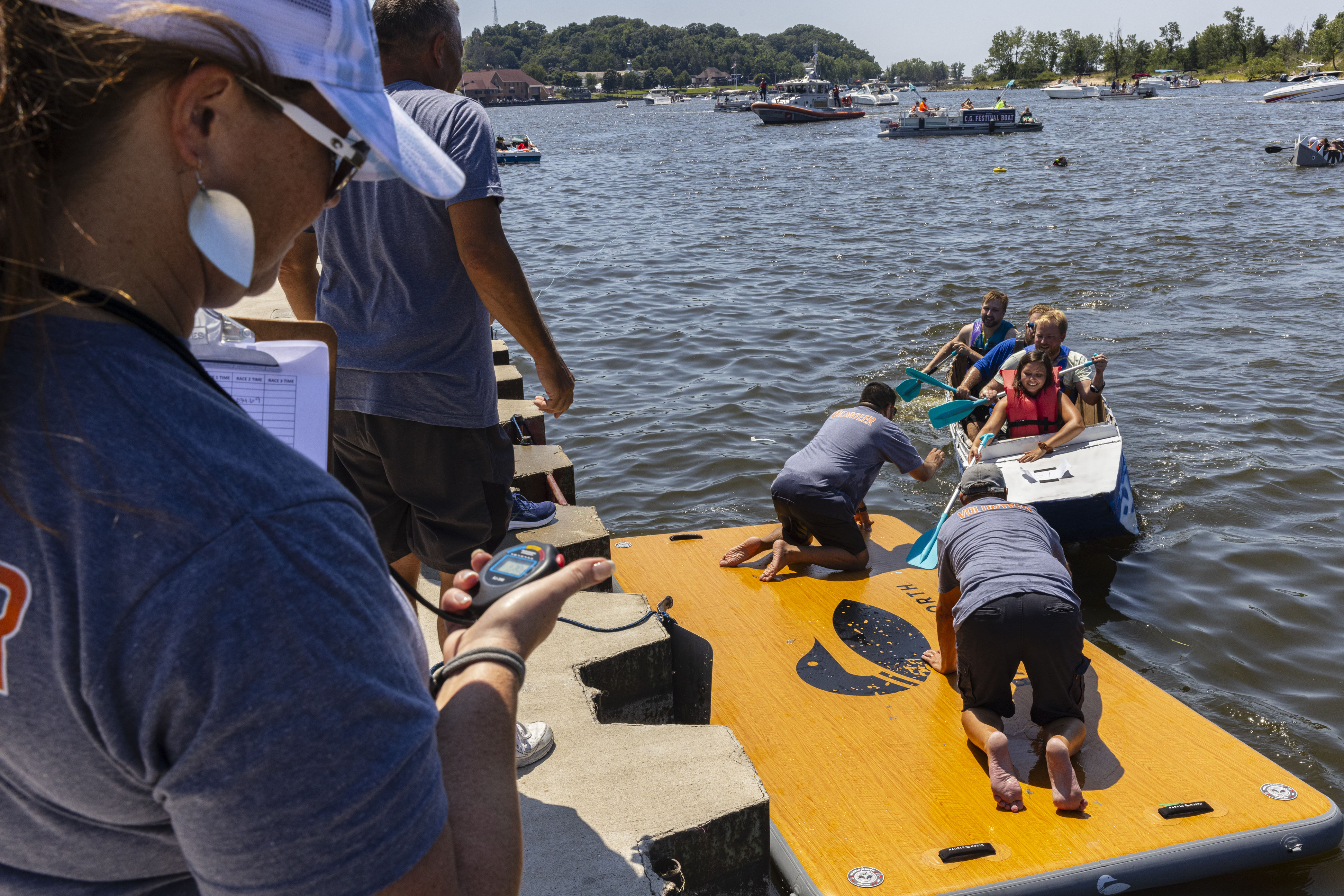 Just keep paddling! Cardboard boats race at the Coast Guard Festival ...