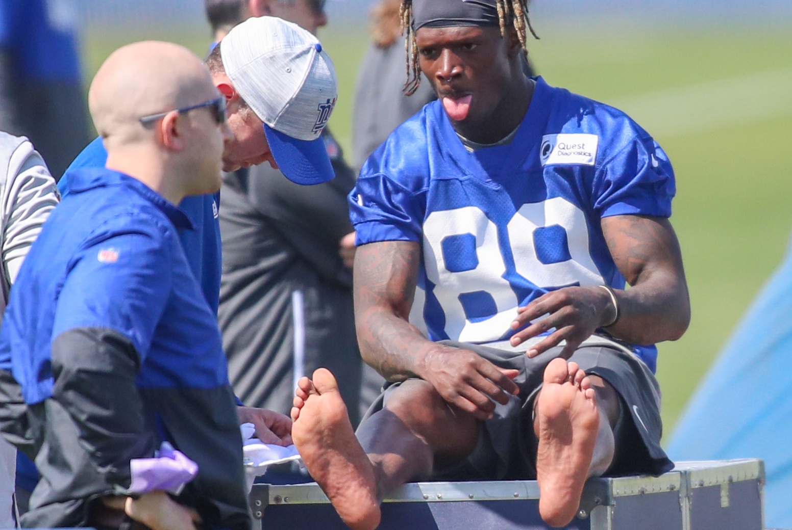 First-round pick Kadarius Toney leaves Giants' first mini-camp practice  early - Big Blue View