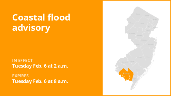 Cumberland County is under a coastal flood warning Tuesday