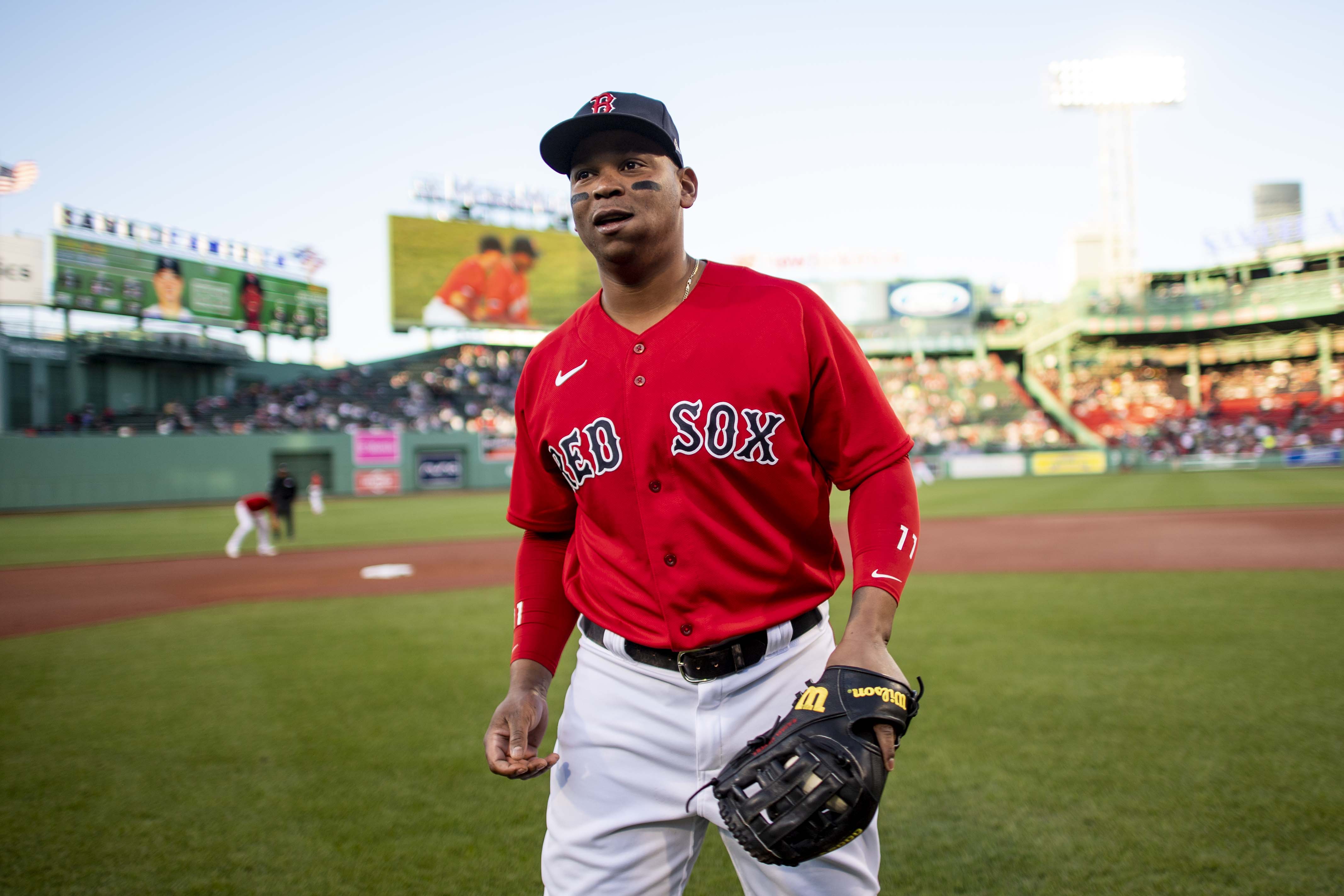 Rafael Devers of the Boston Red Sox stands on the field during a game  News Photo - Getty Images