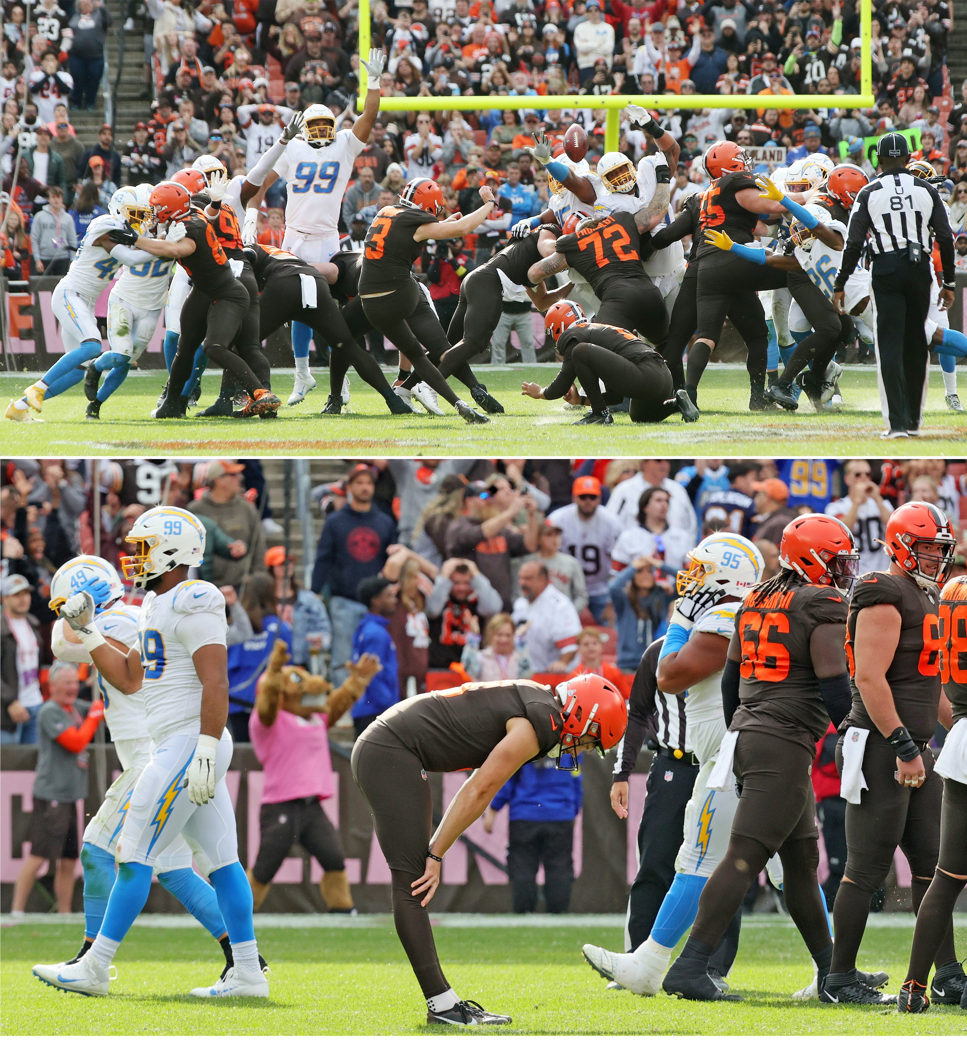 photographers favorite photos from Cleveland Browns' 30-28  loss to Los Angeles Chargers 