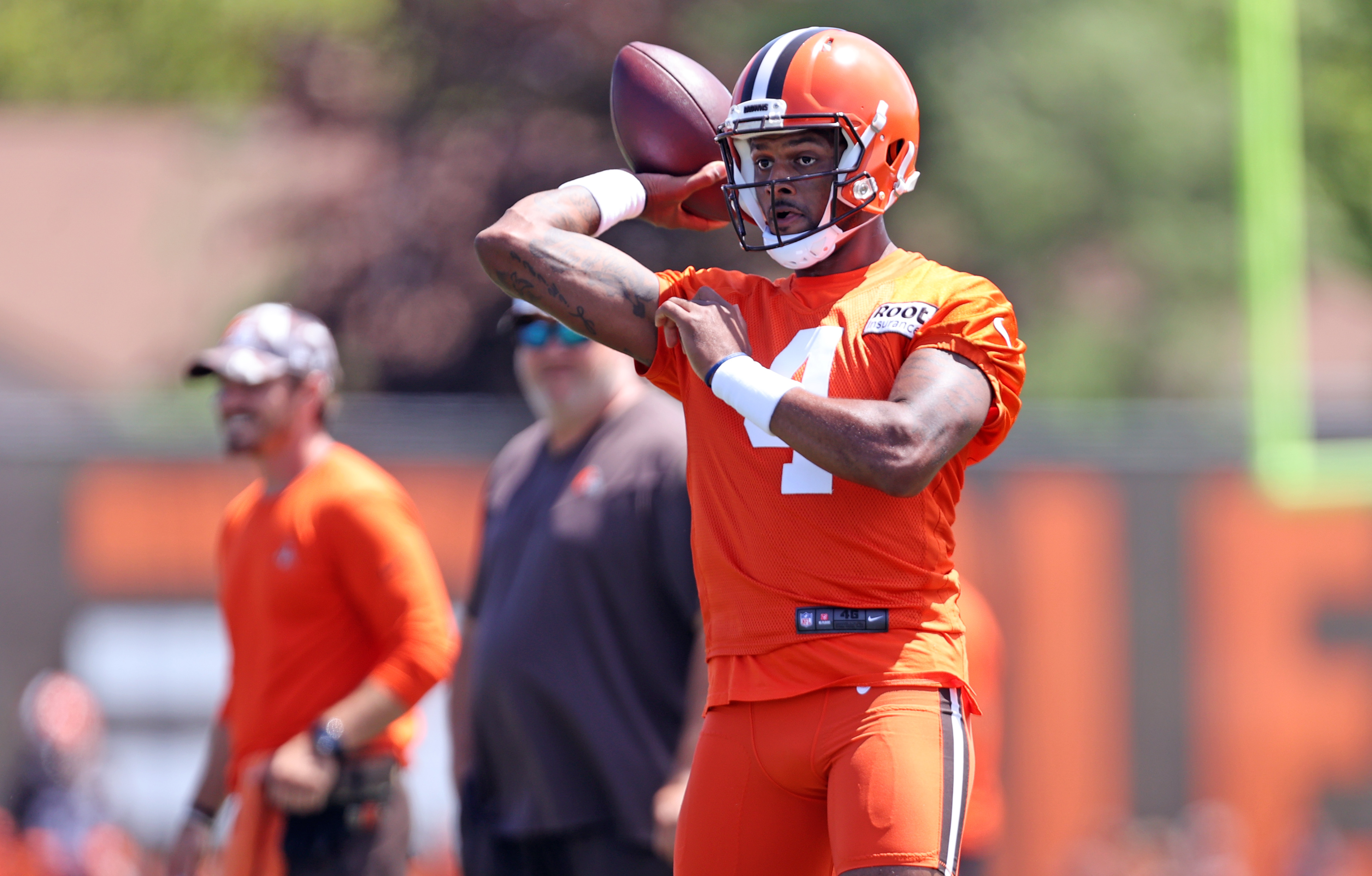 Cleveland Browns punter Joseph Charlton (8) kicks the ball away