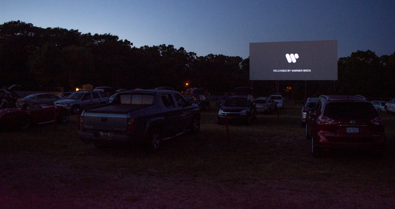 Hundreds of cars fill Getty DriveIn during a sold out opening night