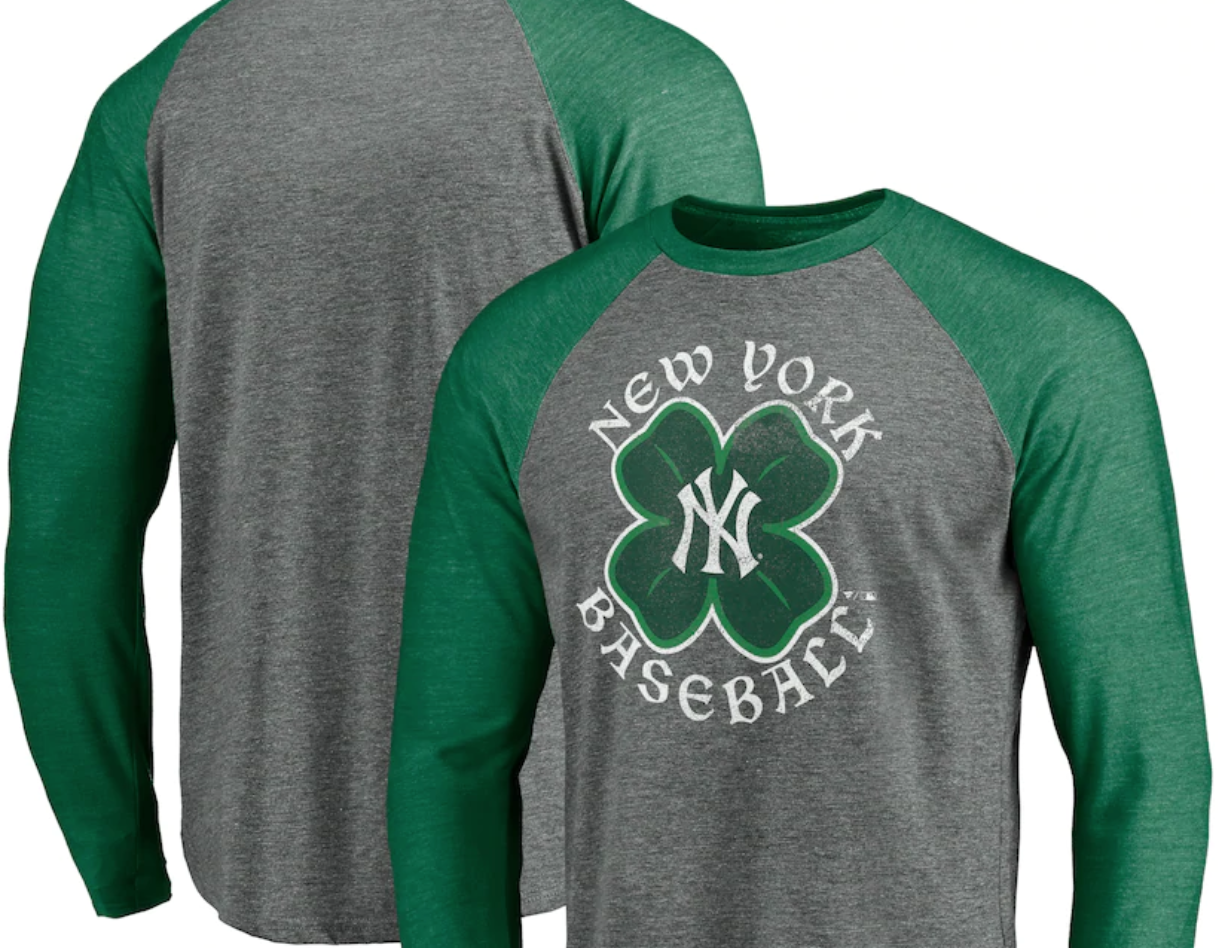 St. Patrick's Day shirts among the New York Yankees' and New York