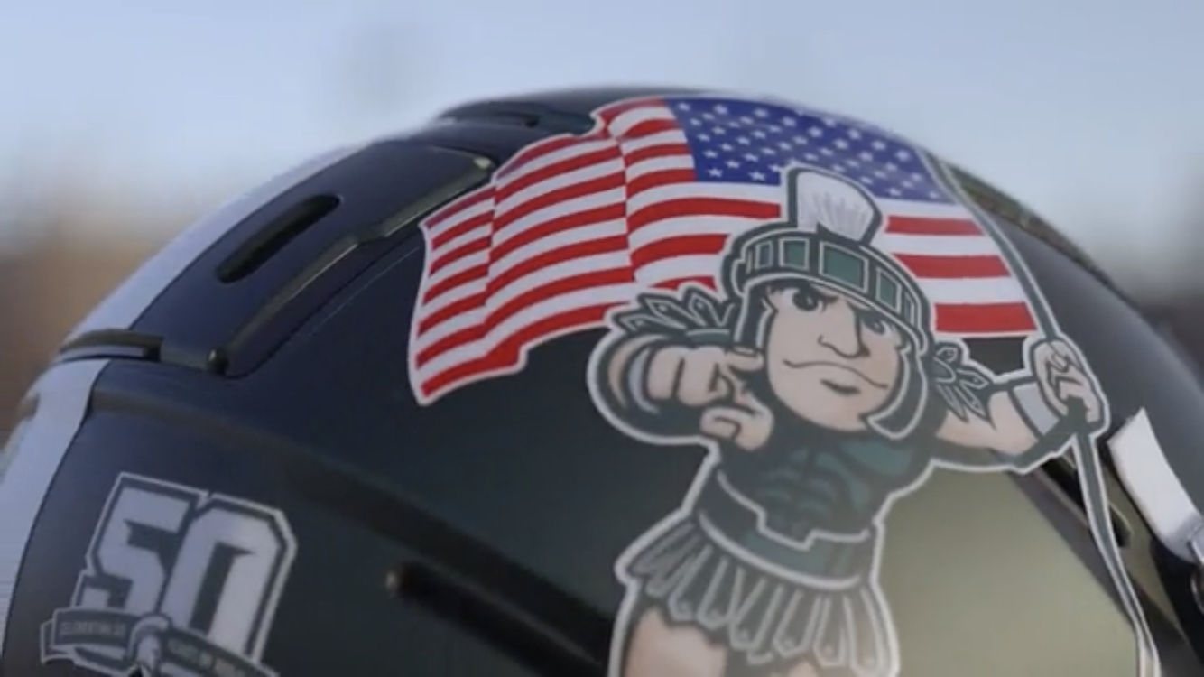 Michigan State to wear patriotic helmets for military appreciation
