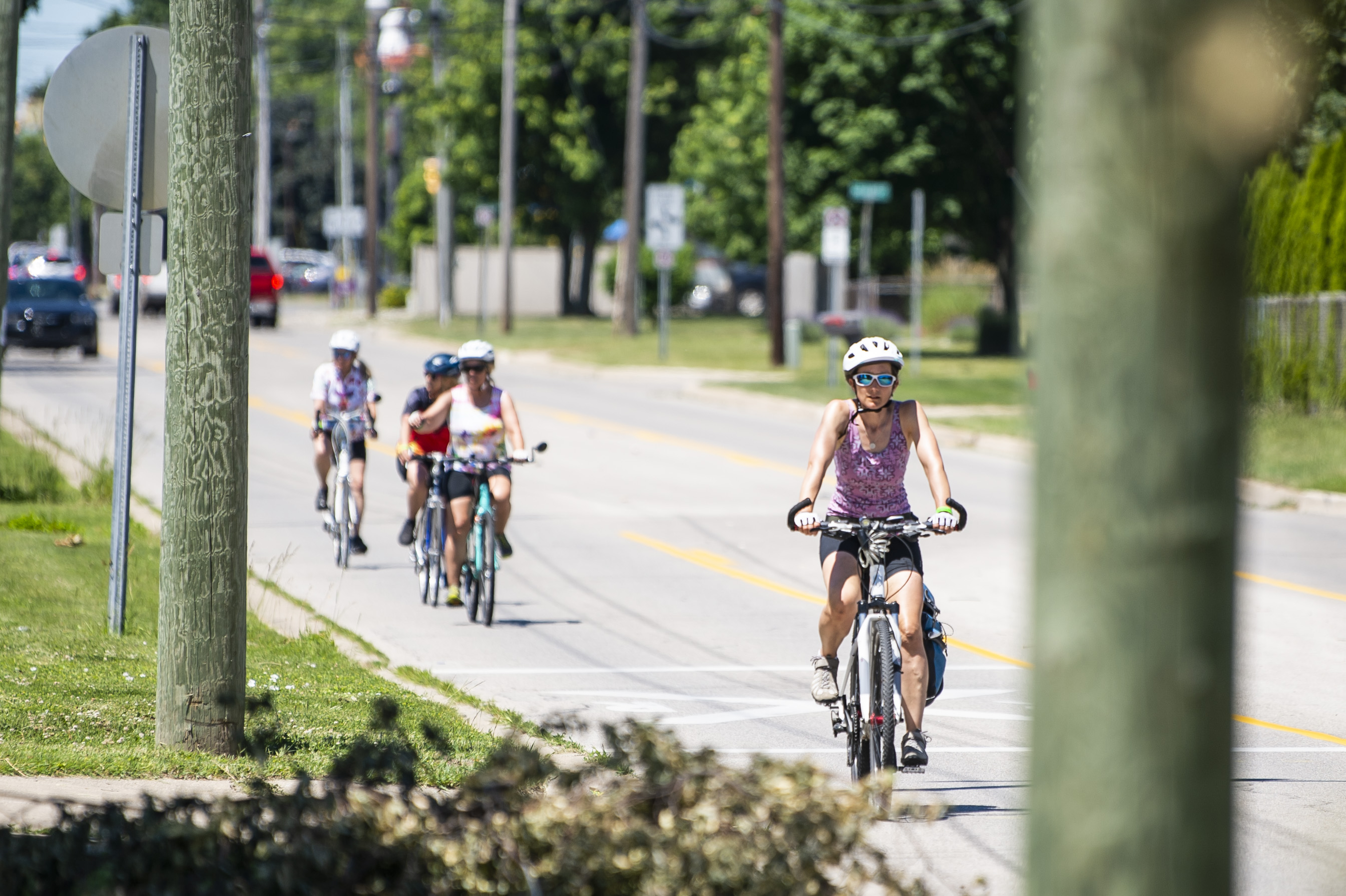 PALM Bicyclists arrive in Bay City as they travel across lower Michigan