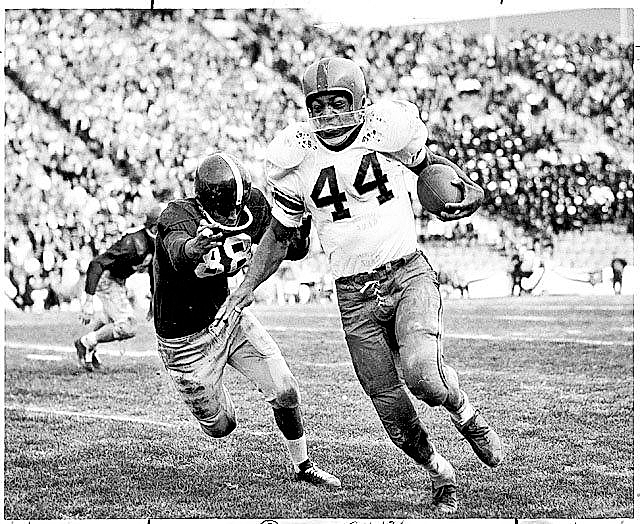 In his final season at Syracuse, running back Jim Brown rushed for 986 yards and 13 TDs.   Syracuse University file photo