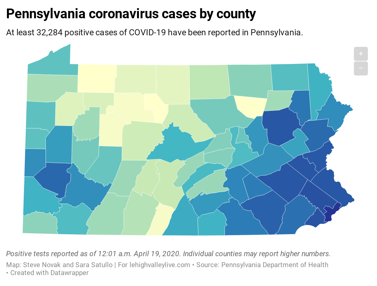 Pa Covid 19 Deaths Surpass 1 000 Lehigh County Has State S