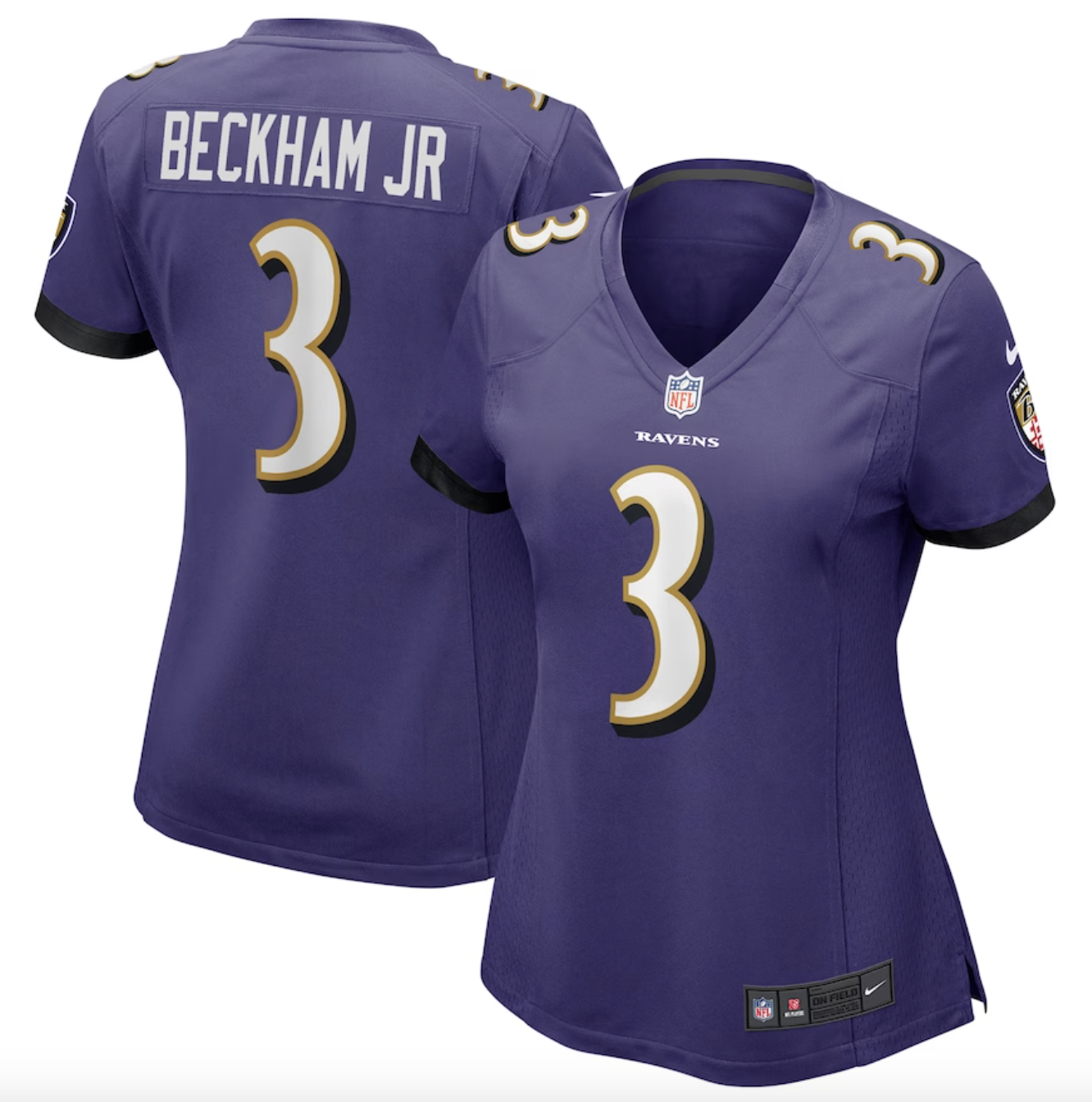 Odell Beckham Jr Signed Baltimore Ravens White Nike Game Replica Jersey BAS