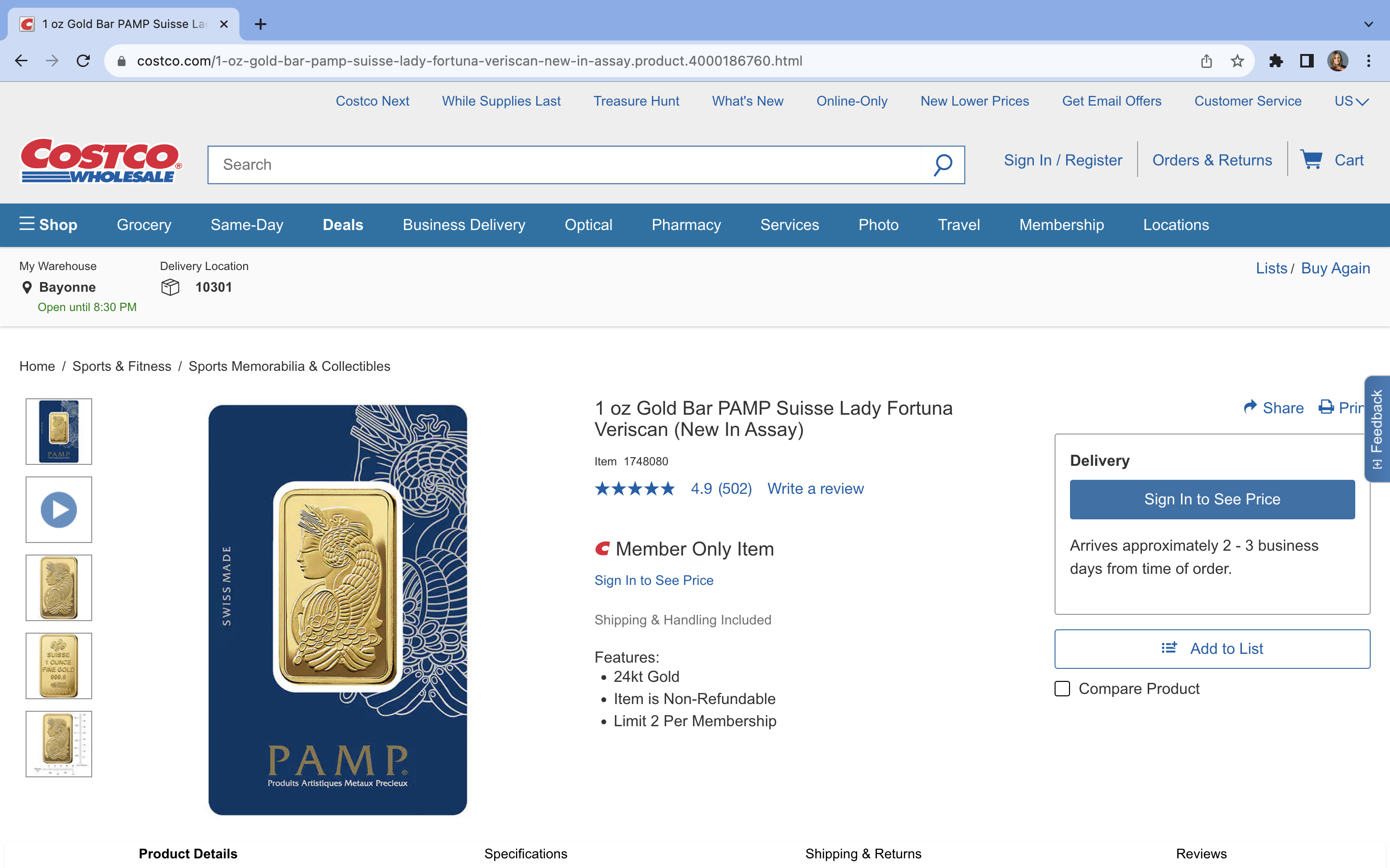 Pamp Suisse Fortuna 1 Ounce Silver Bar in Assay Card (Gen 3)