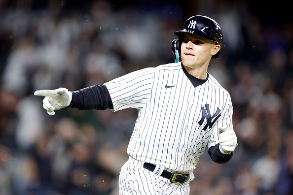 Jake Bauers of the New York Yankees celebrates his two run homerun News  Photo - Getty Images