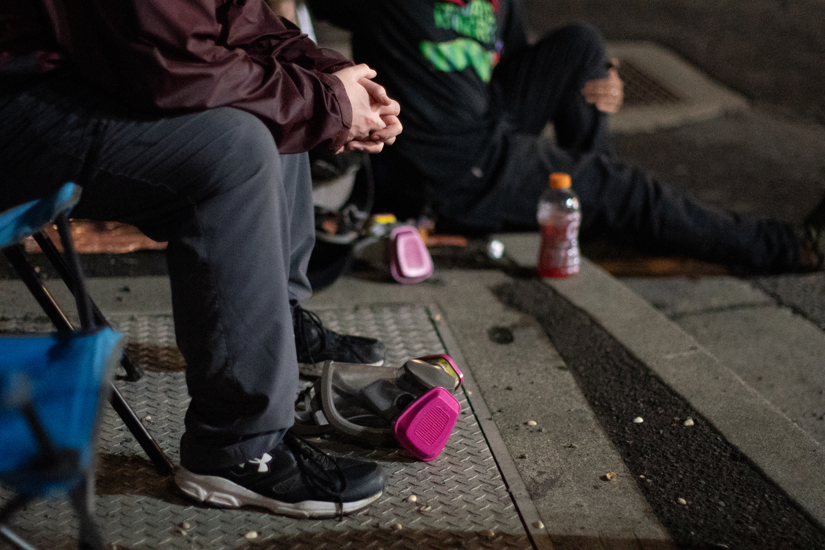Protesters gather outside the boarded-up U.S. Immigration and Customs Enforcement building in South Portland on Monday, Sept. 8, 2025, days after President Donald Trump suggested federal intervention.