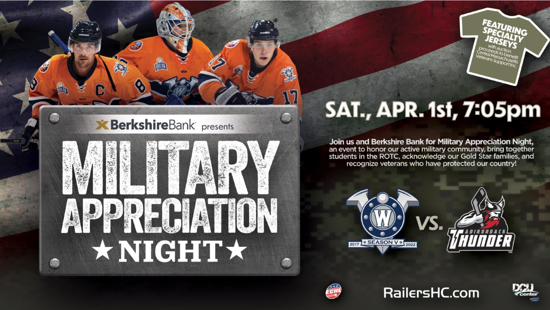 Thunderbirds will wear special jerseys on Military Appreciation night