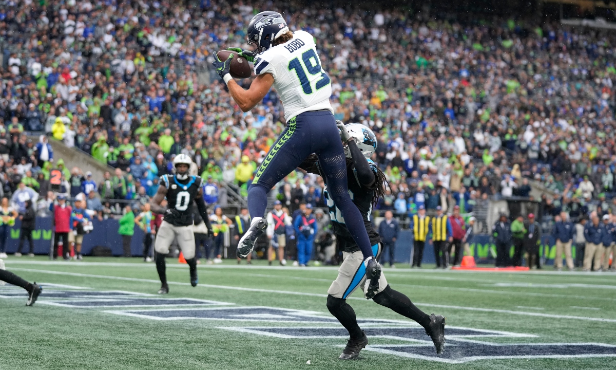 More Bobo: WR Jake Bobo scores first TD in Seahawks' win over Panthers, Seahawks