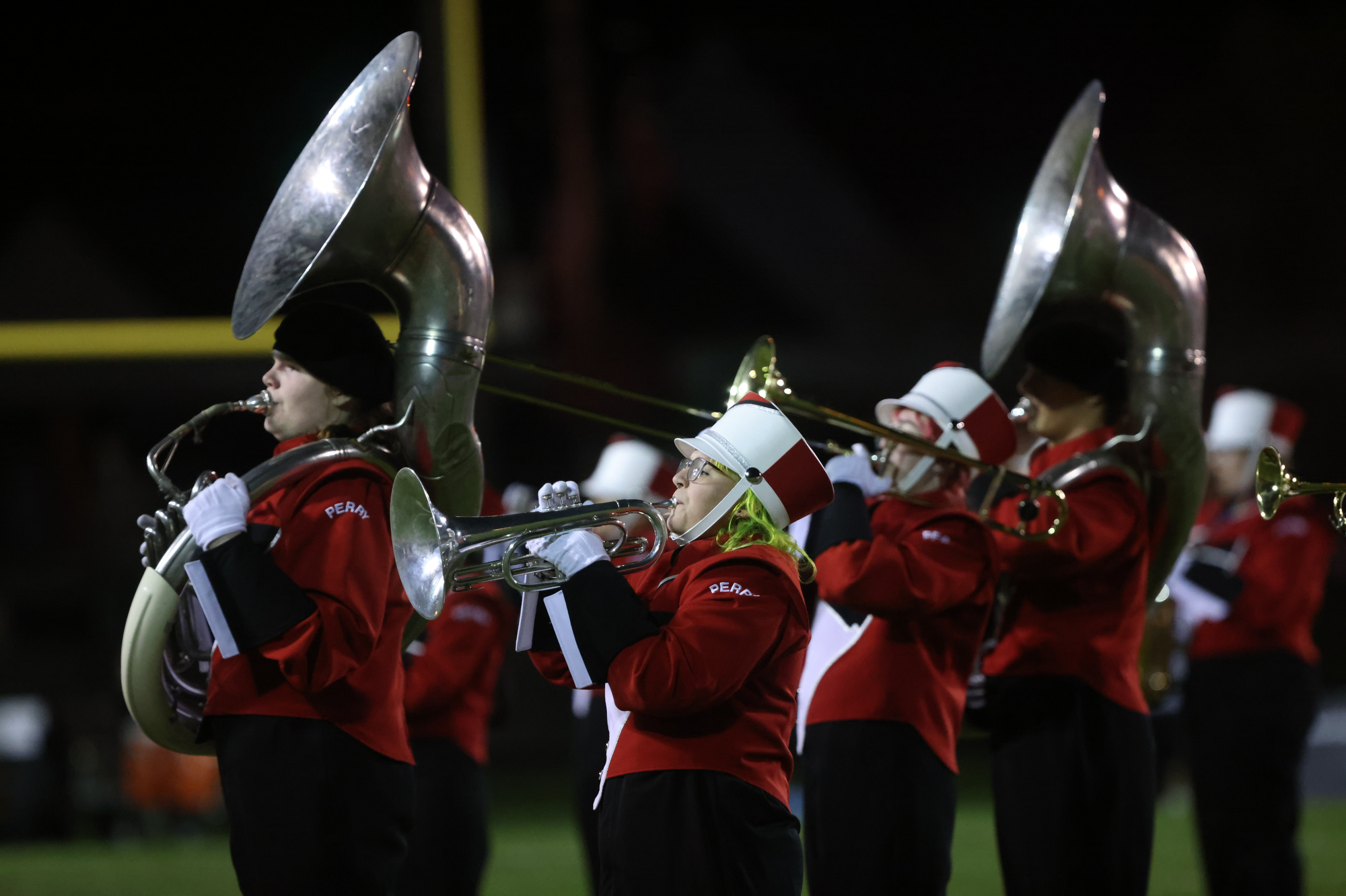 Perry High marching band keeps spirit alive during football team's 36-16  loss at Kirtland (Photos) 