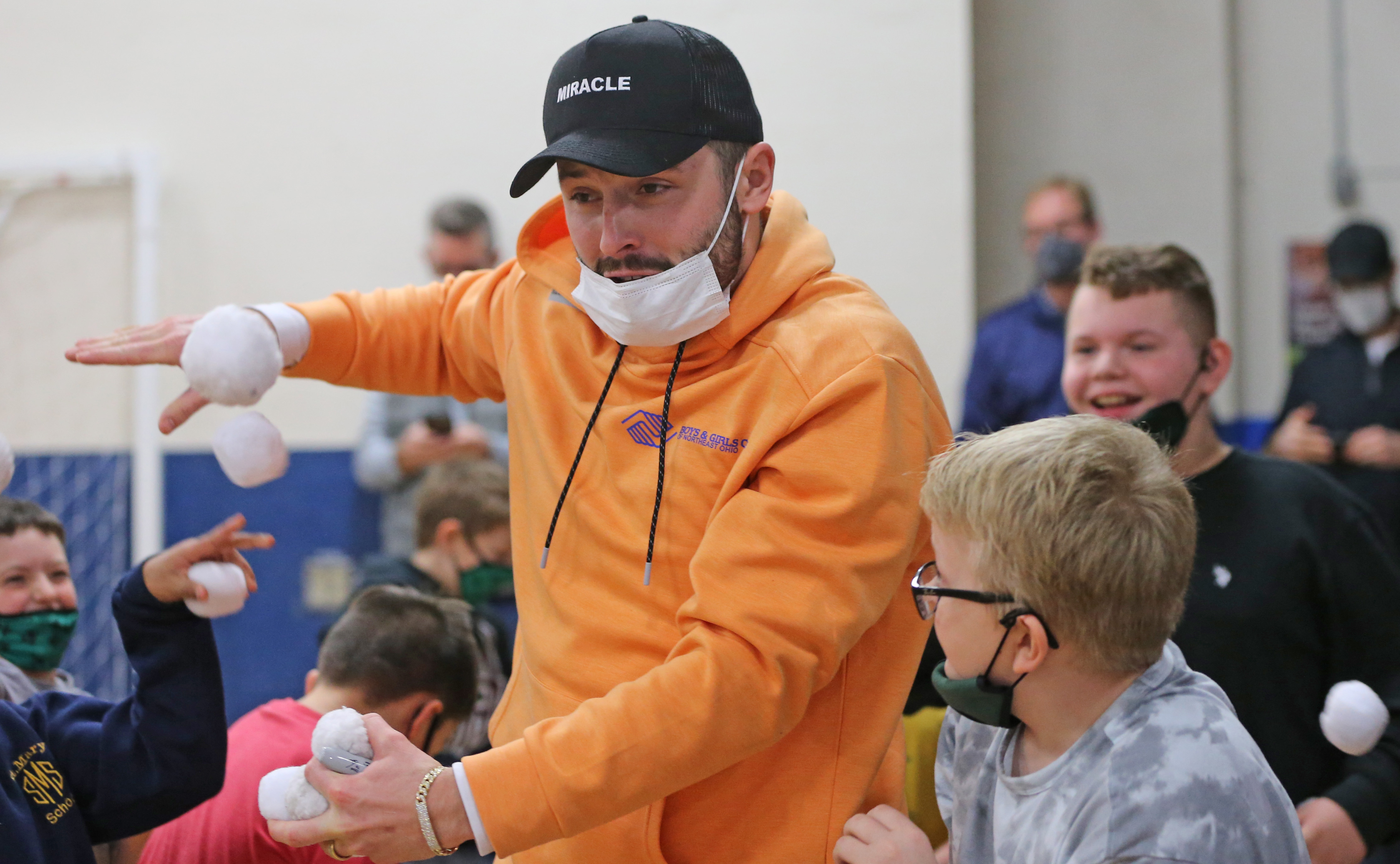 Baker and Emily Mayfield donate gifts to Boys and Girls Clubs in Elyria, December 13, 2021