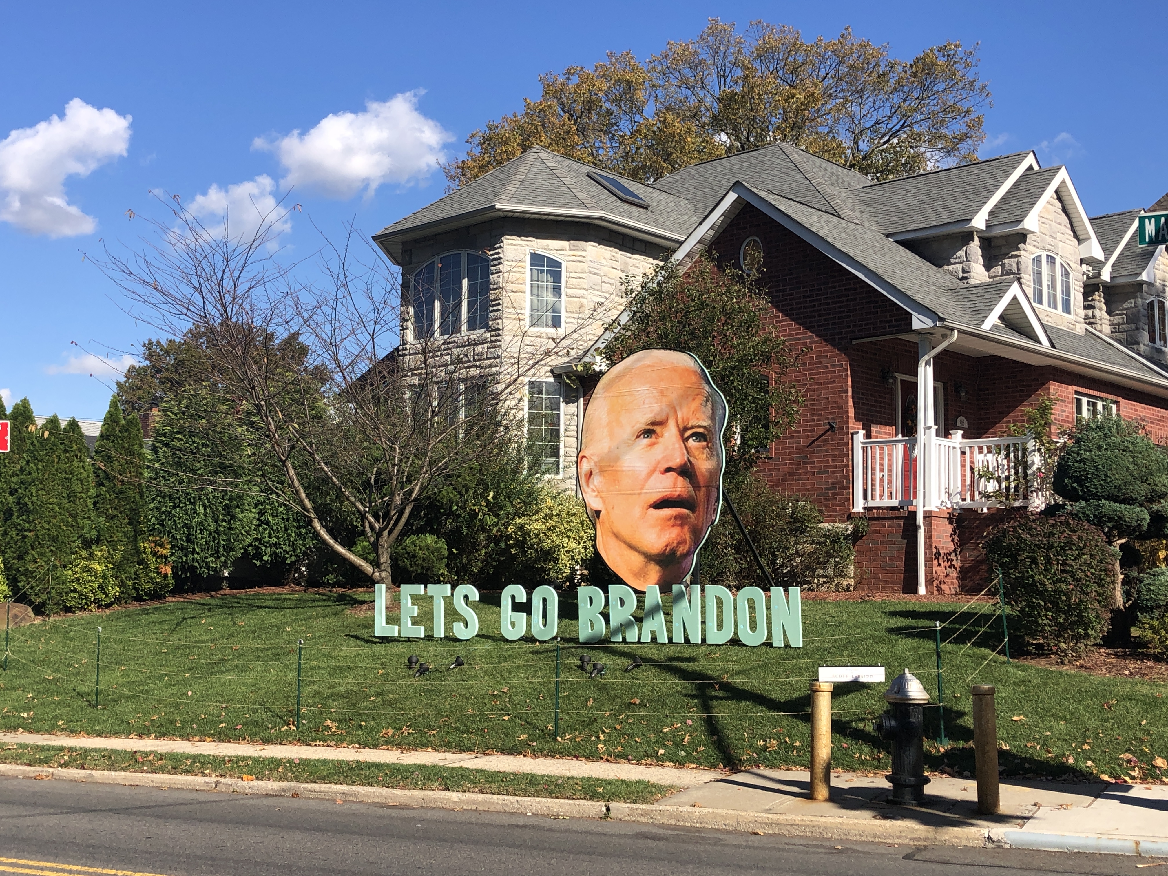 Large Biden 'Let's go Brandon' lawn installation erected on Staten Island 