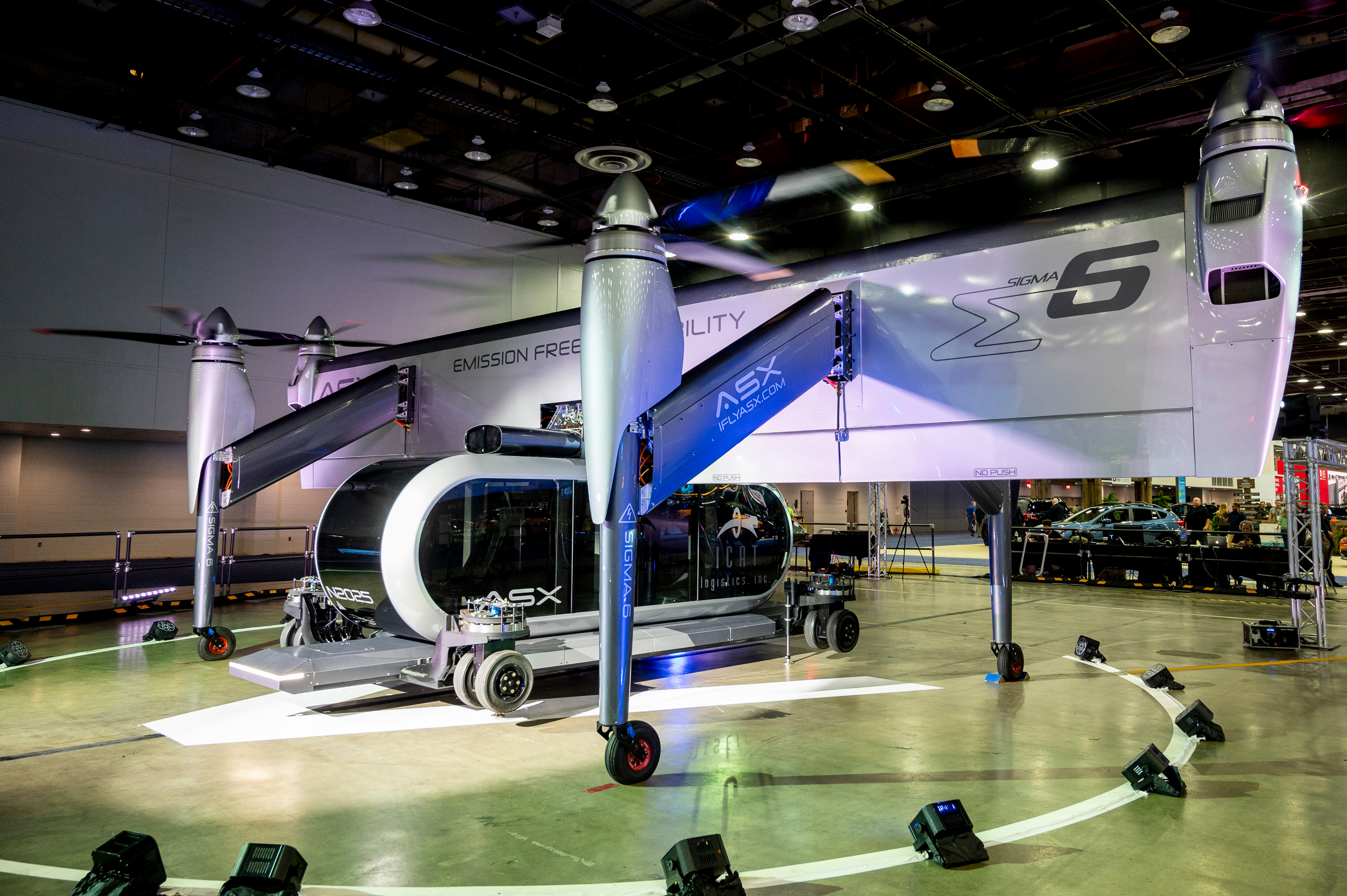 The Airspace Experience Technologies Sigma-6 on display as the 2022 North American International Auto Show begins with media preview day at Huntington Place in Detroit on Wednesday, Sept. 14 2022.