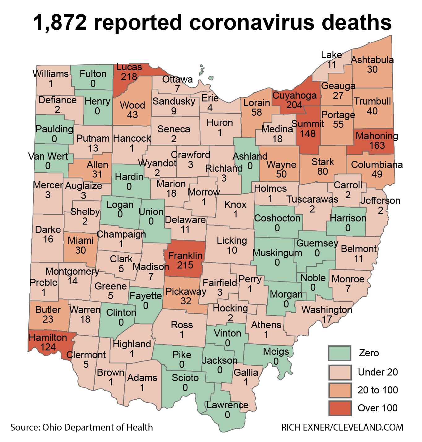 Mapping Ohio S 30 794 Coronavirus Cases Updates Trends