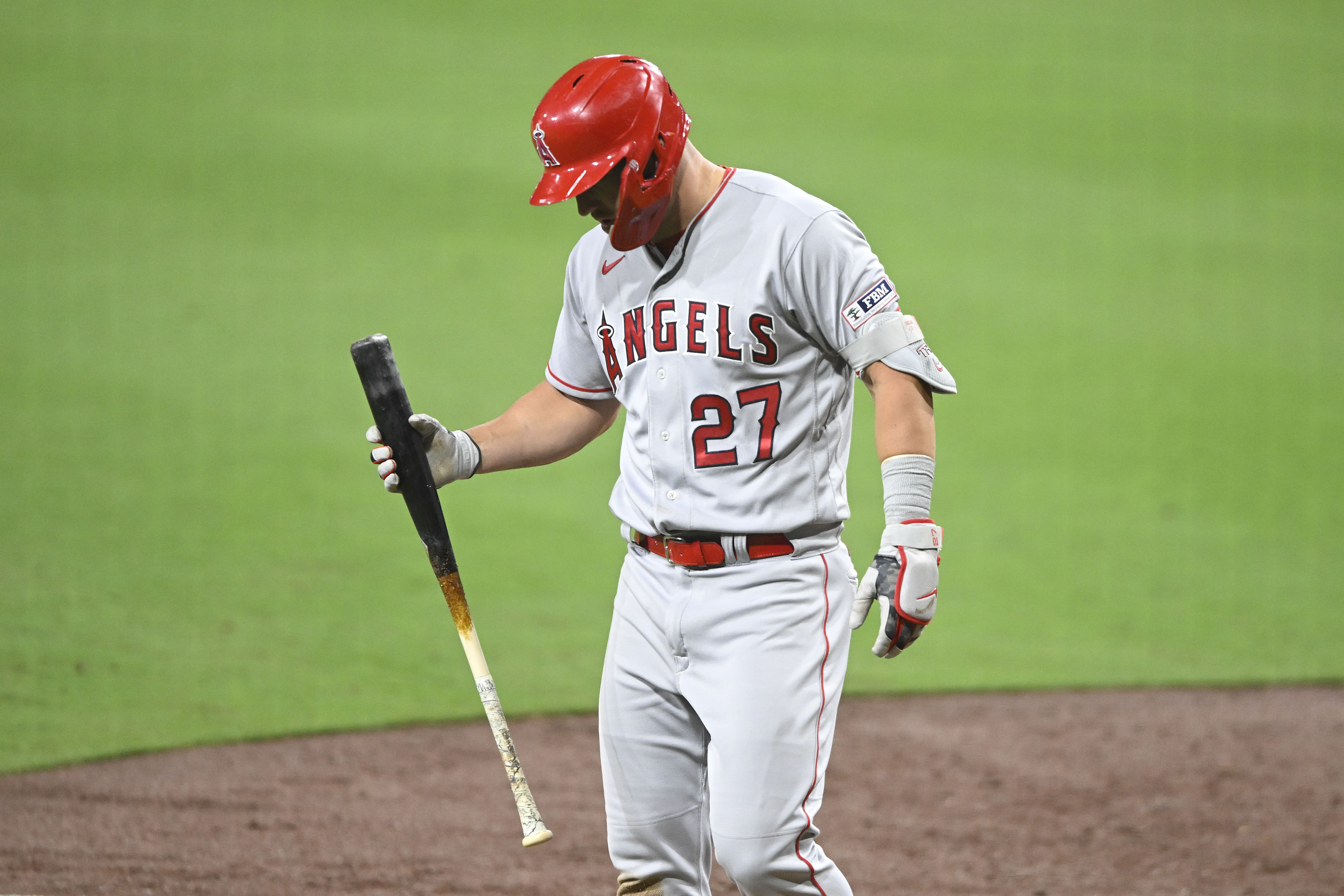 2017 Mike Trout Game Worn Signed Los Angeles Angels Batting Gloves