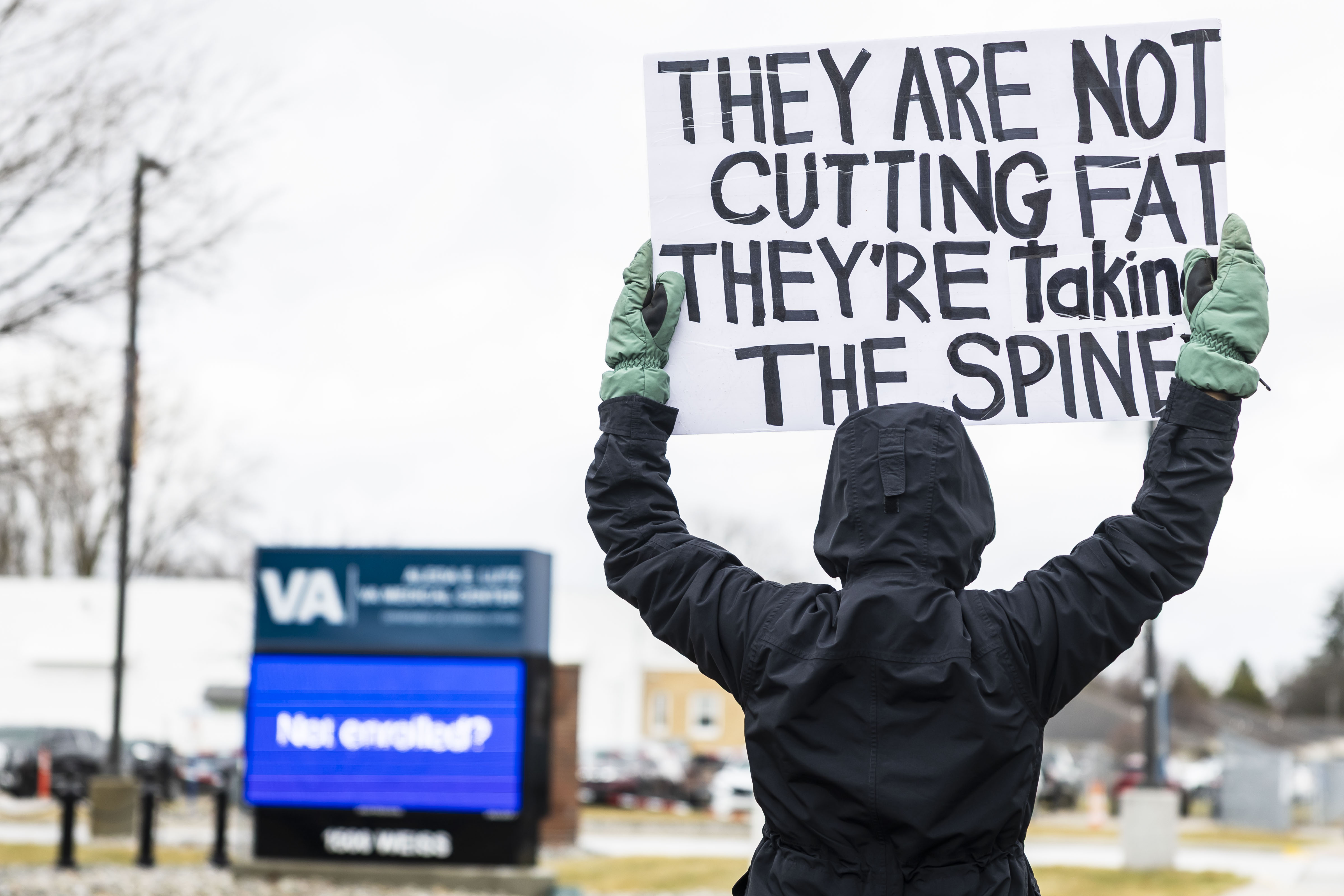 Protestors rally for veterans in front of Saginaw VA Hospital - mlive.com