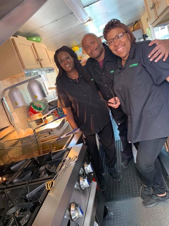 Teresa Chapman, owner of Mr. Prince Gourmet Mobile Food Truck at right, pictured with her brother and sister. (Photo provided by Teresa Chapman)