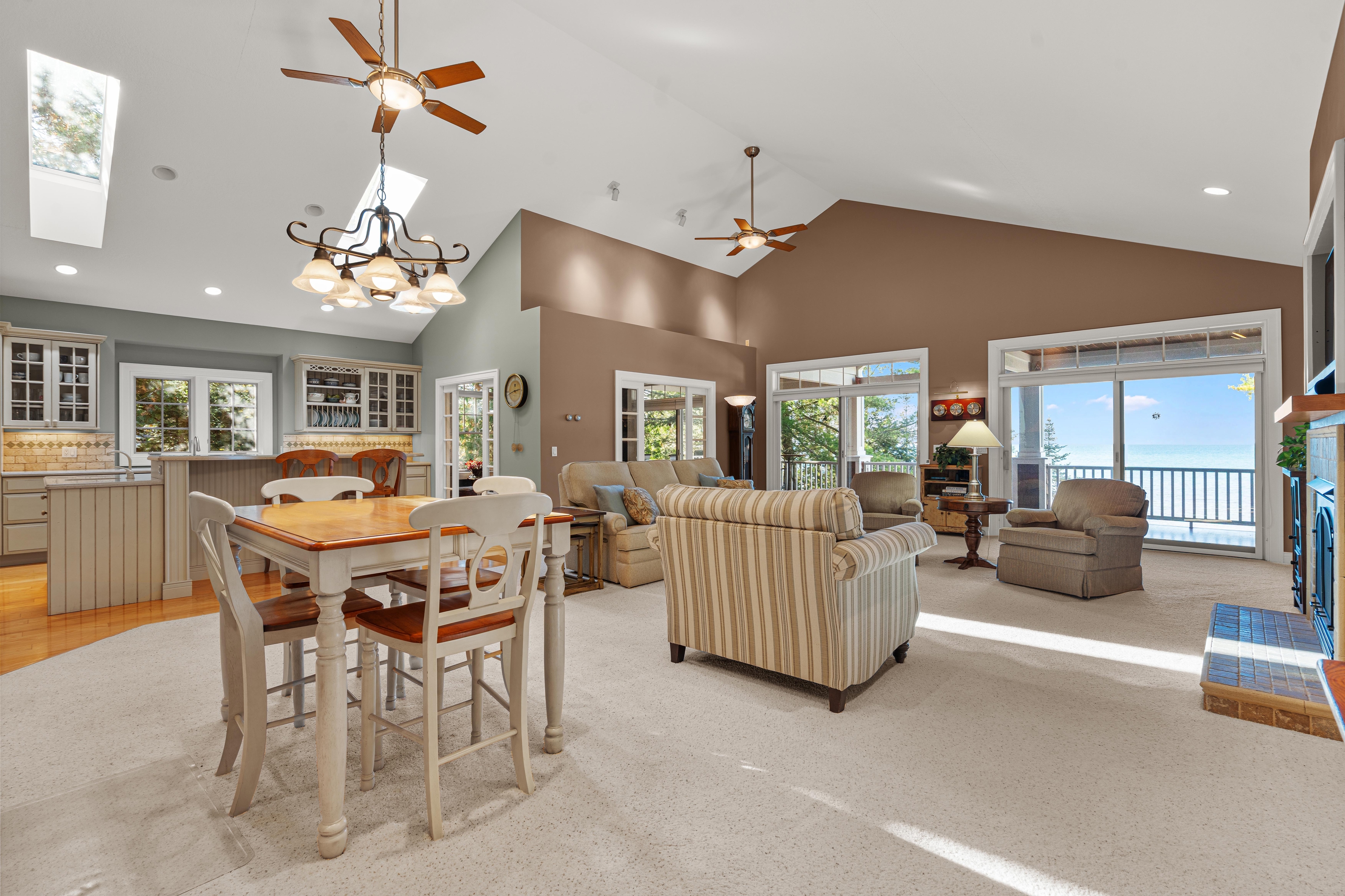 Interior photographs of 4093 Lake Shore Drive in Charlevoix, this gem is listed at $2,099,900 through Berkshire Hathaway HomeServices Michigan Real Estate – Traverse City and The Crane Group with associate broker Johnny Crane and his brother, co-listing agent Matt Crane.