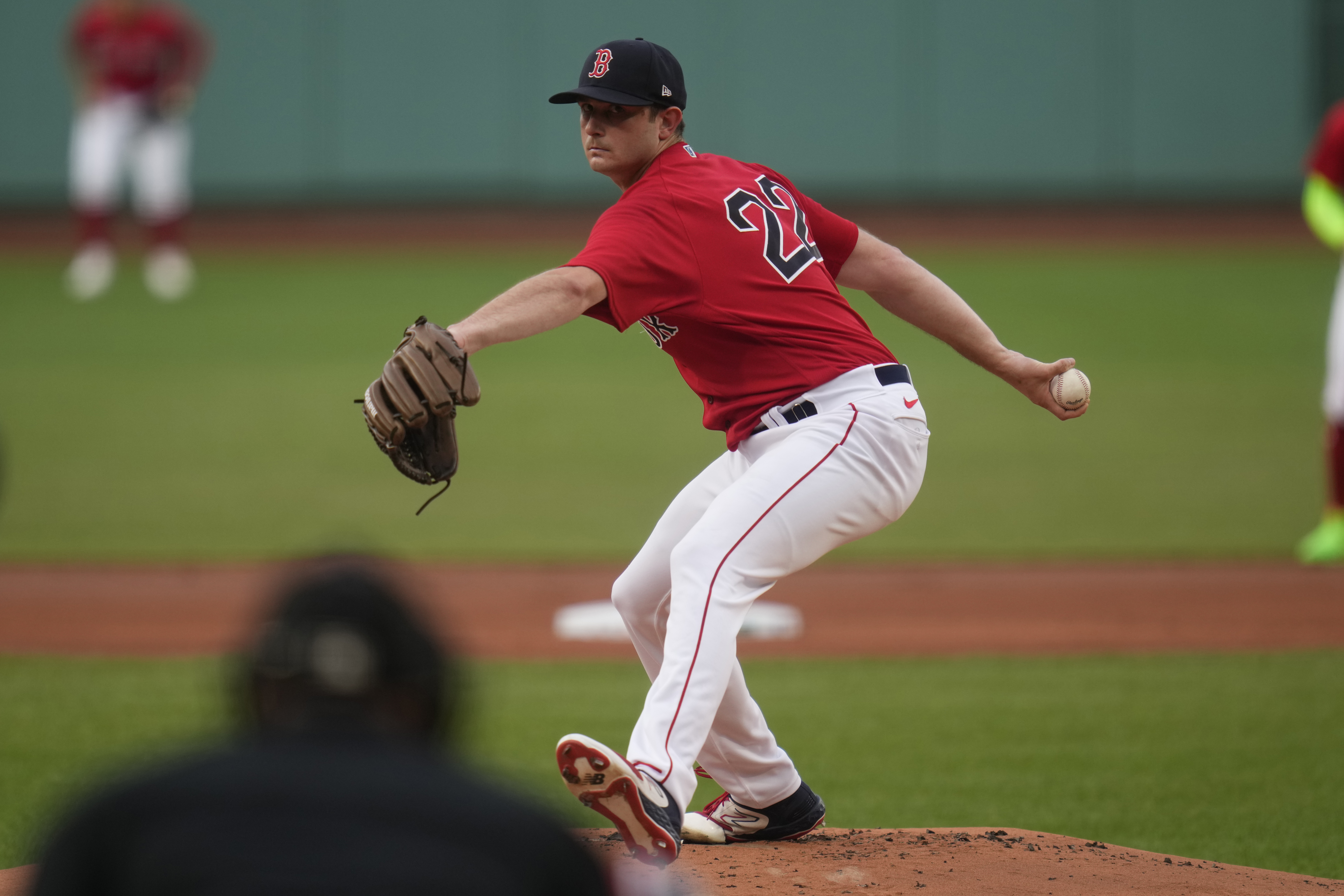 Garrett Whitlock of the Boston Red Sox takes the field for a game