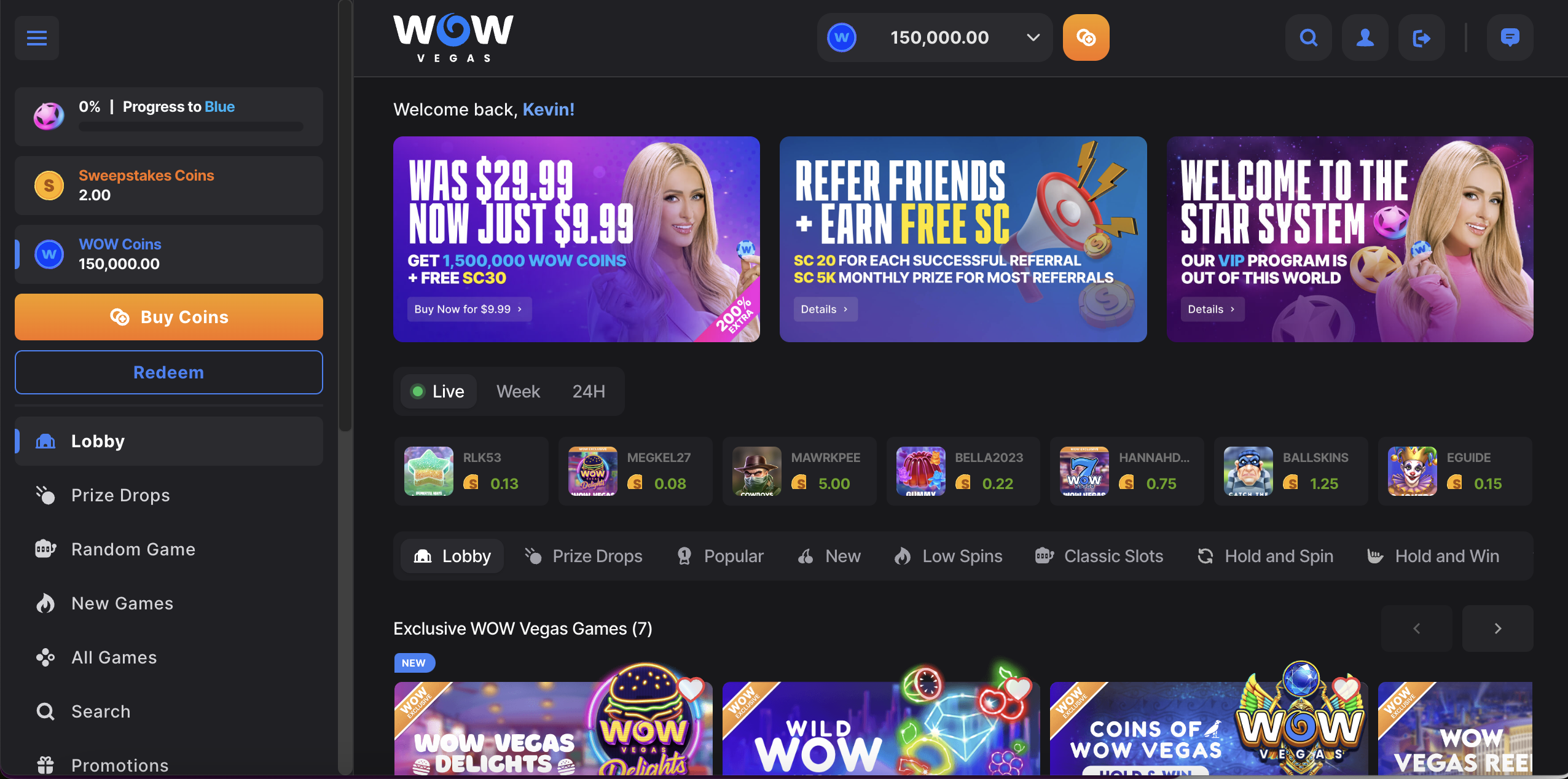 Wow Vegas 2026 sweepstake casino review