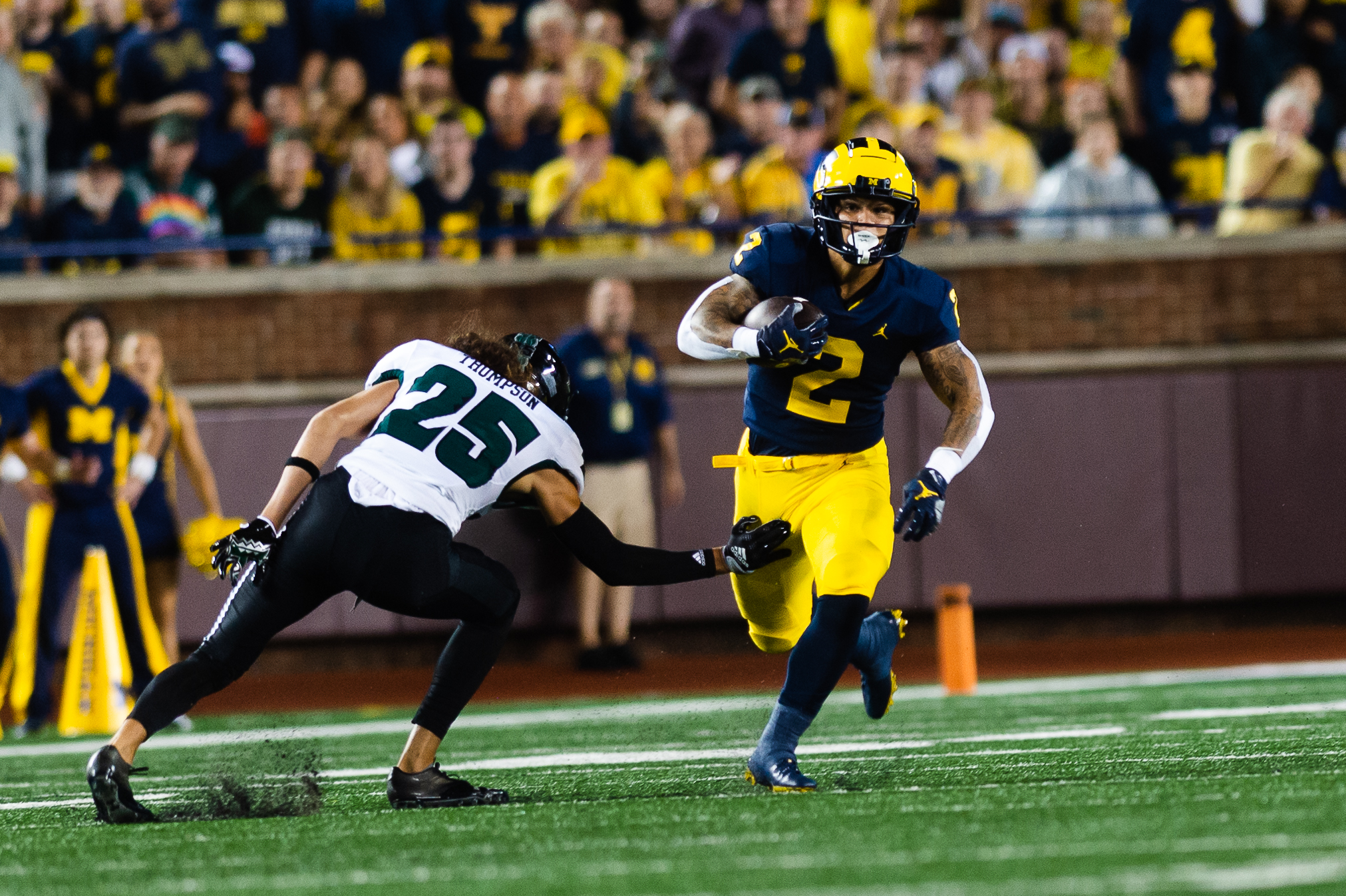 Michigan running back Blake Corum shows strength, strives for perfection