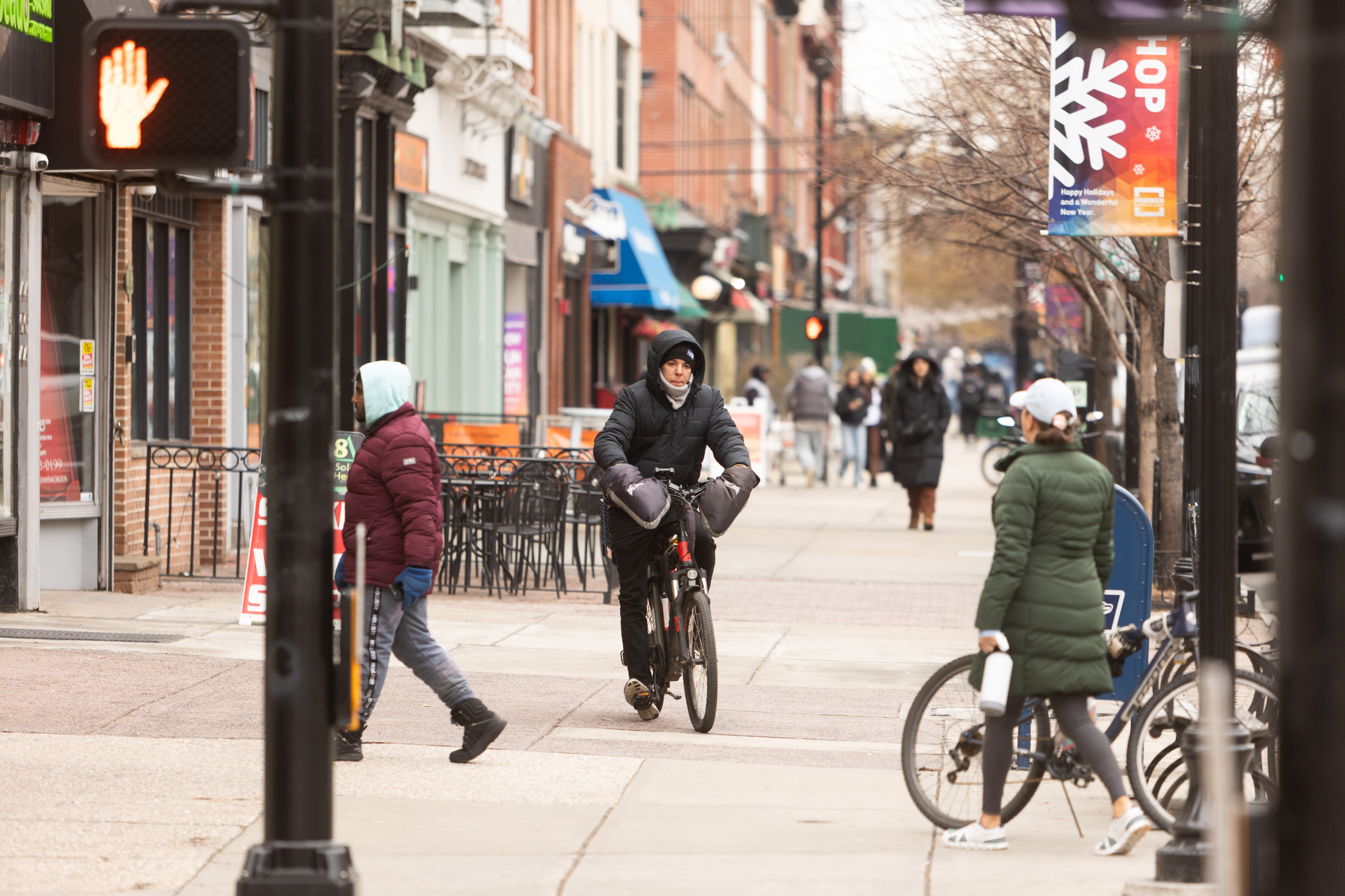 Bicycles on the sidewalk in Hoboken - nj.com