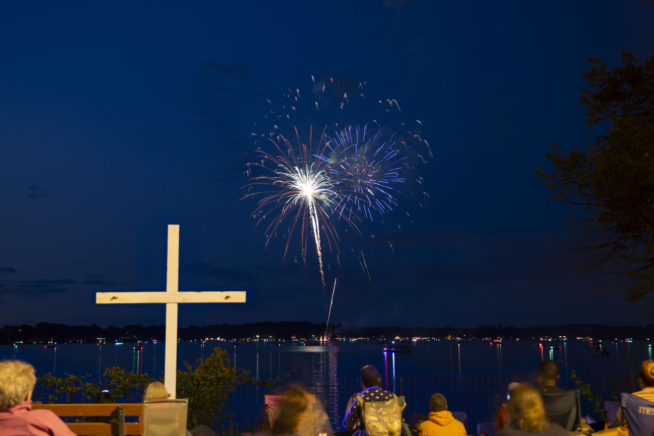 Fireworks display at Whitmore Lake