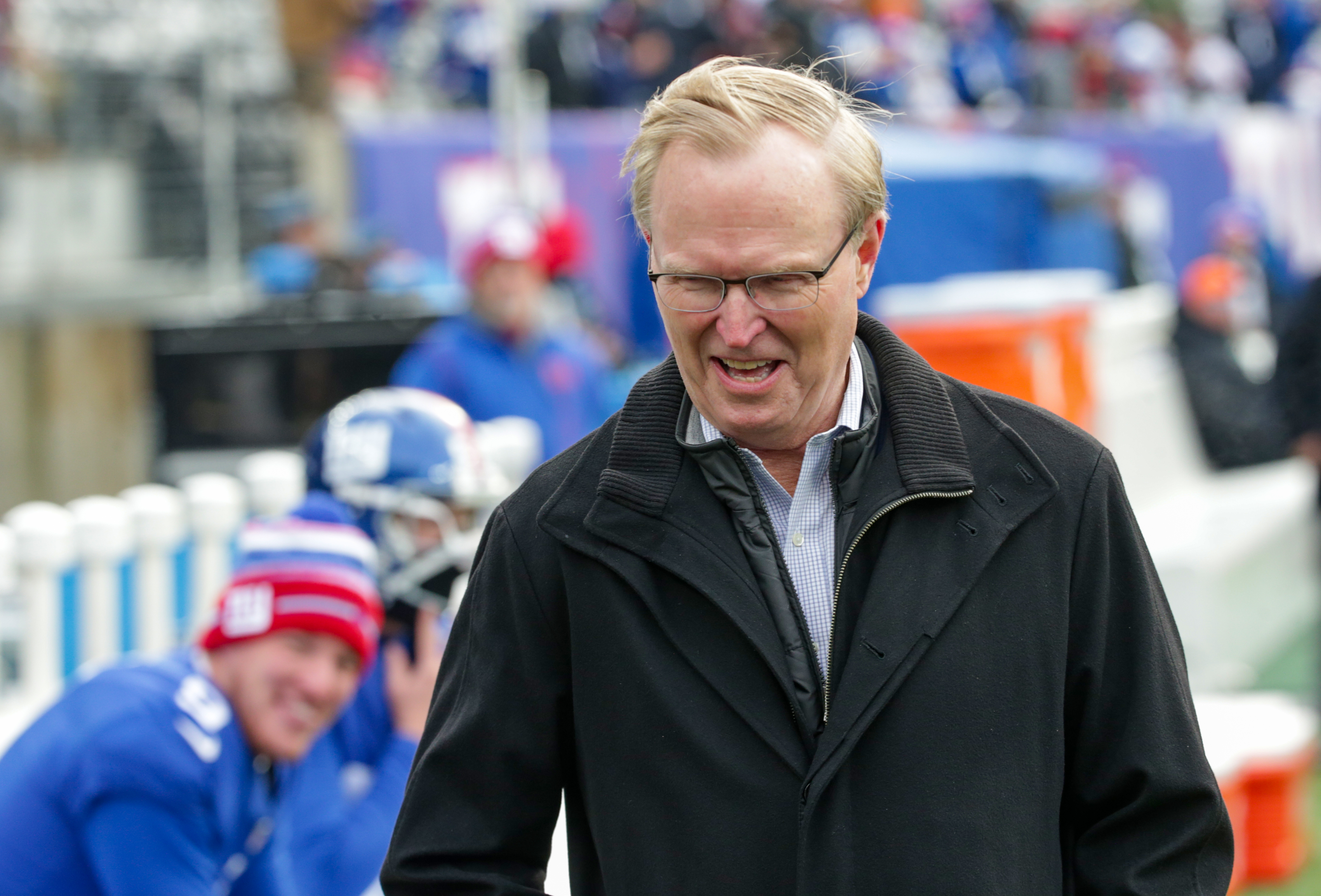 New York Giants owner John Mara during pregame warmups as the Giants prepare to host the Washington Football Team on Sunday, Jan. 9, 2022 in East Rutherford, N.J.