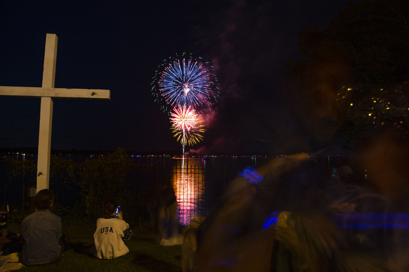 Fireworks display at Whitmore Lake