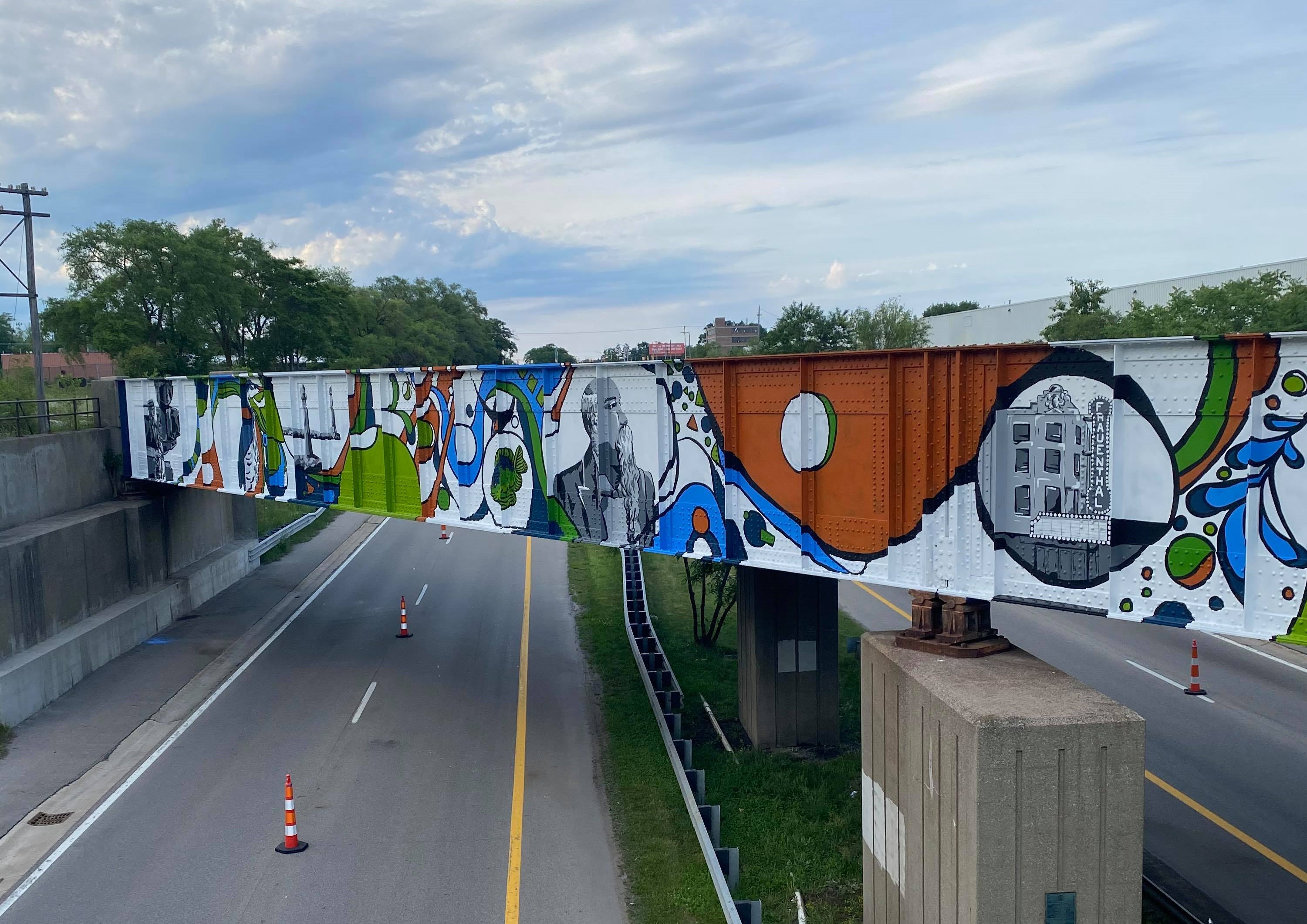 Four murals transform rusty overpasses in Muskegon