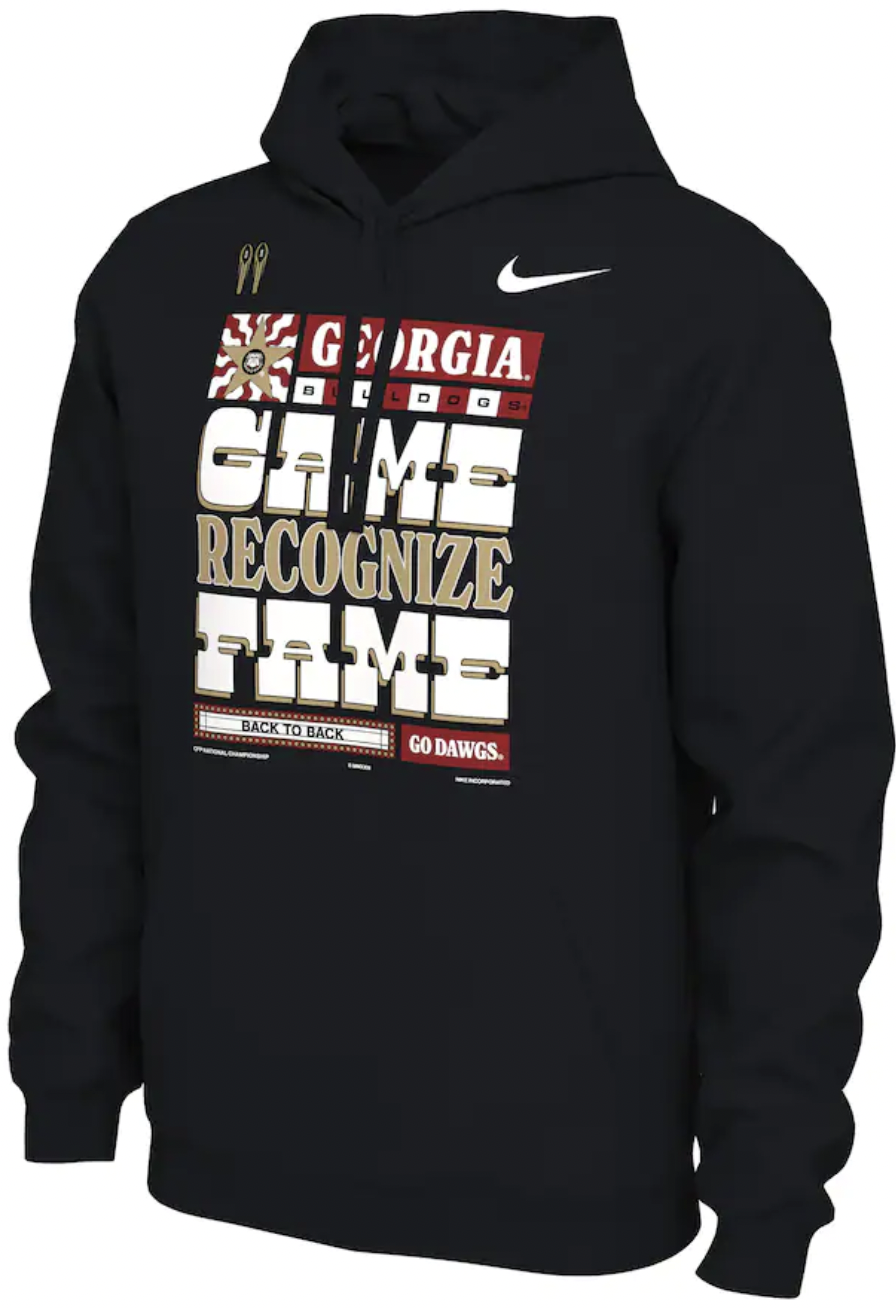 2023 Georgia Bulldogs college football national championship gear includes  t-shirts, hats and hoodies 