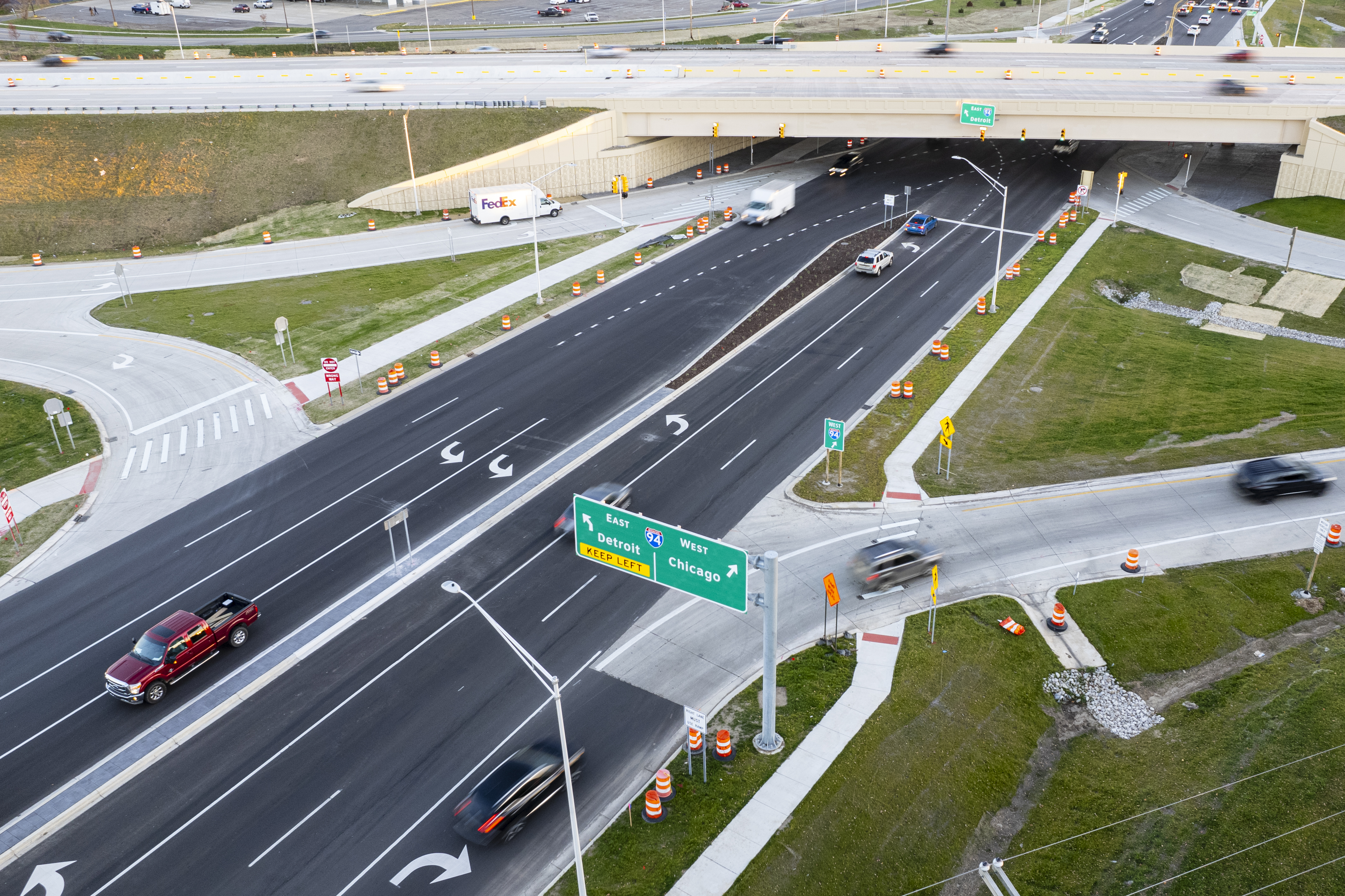 See aerial photos of newly completed I-94 interchange in Kalamazoo