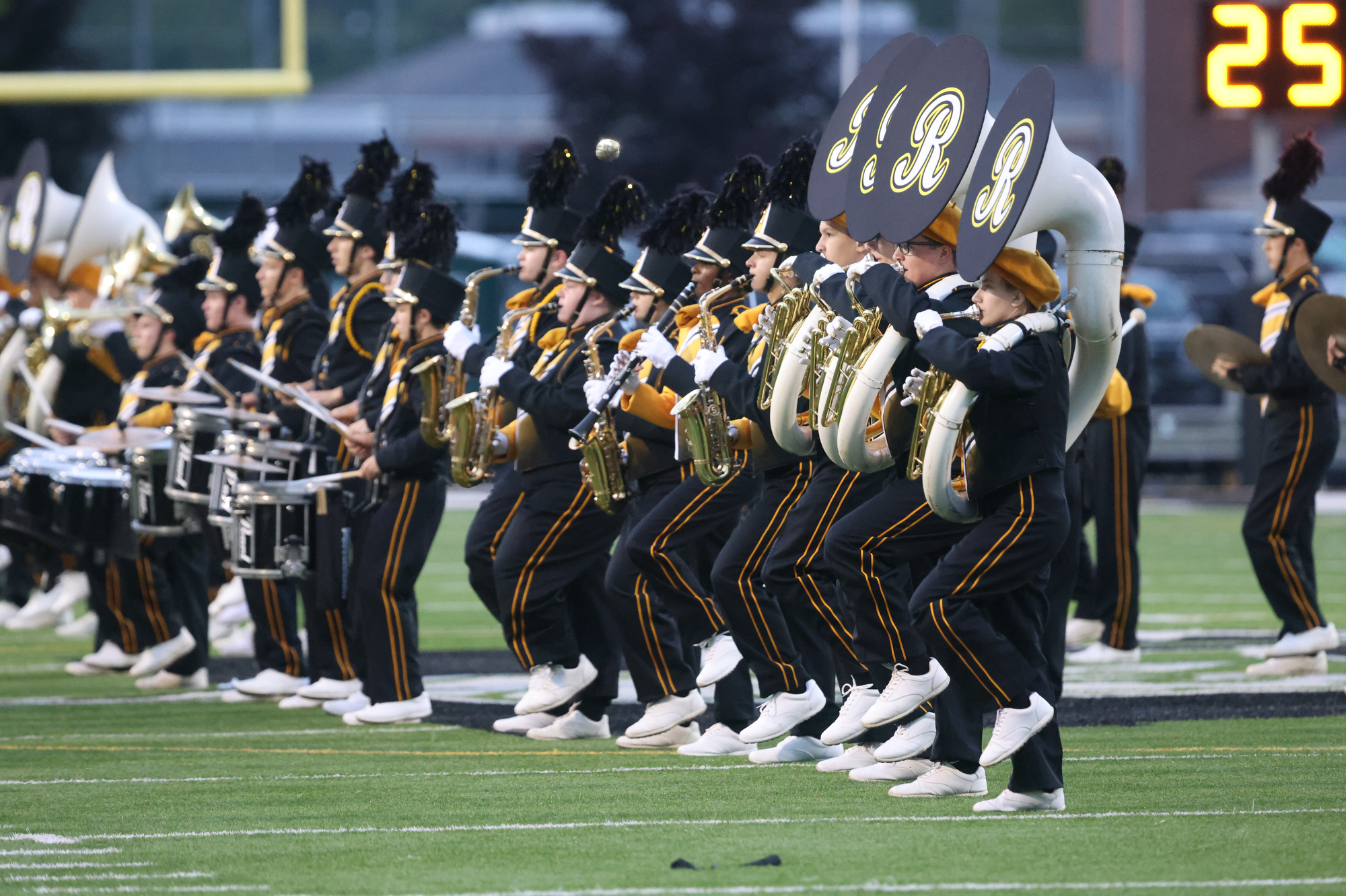 Painesville Riverside High School marching band at Aurora High School ...