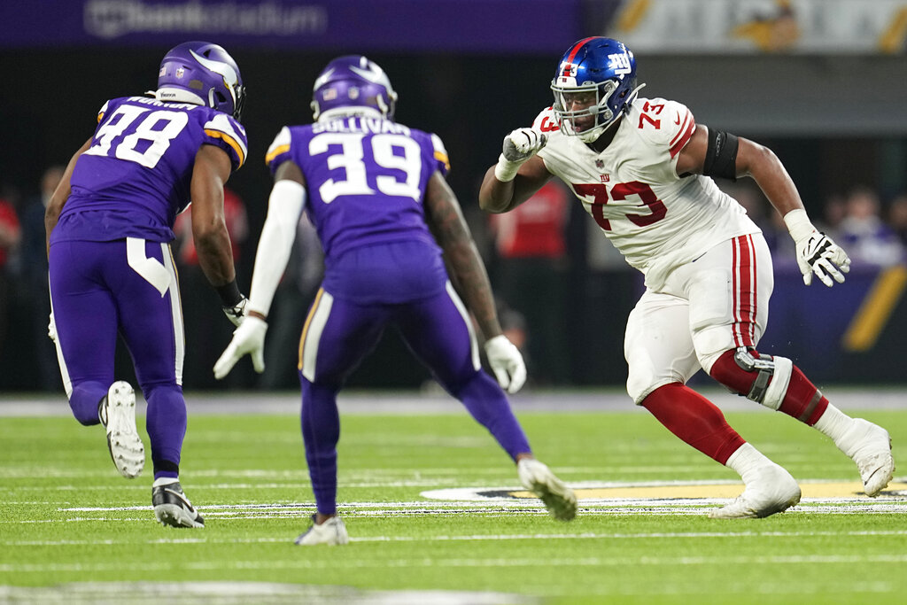 Giants' Evan Neal named a second-year player under pressure to perform